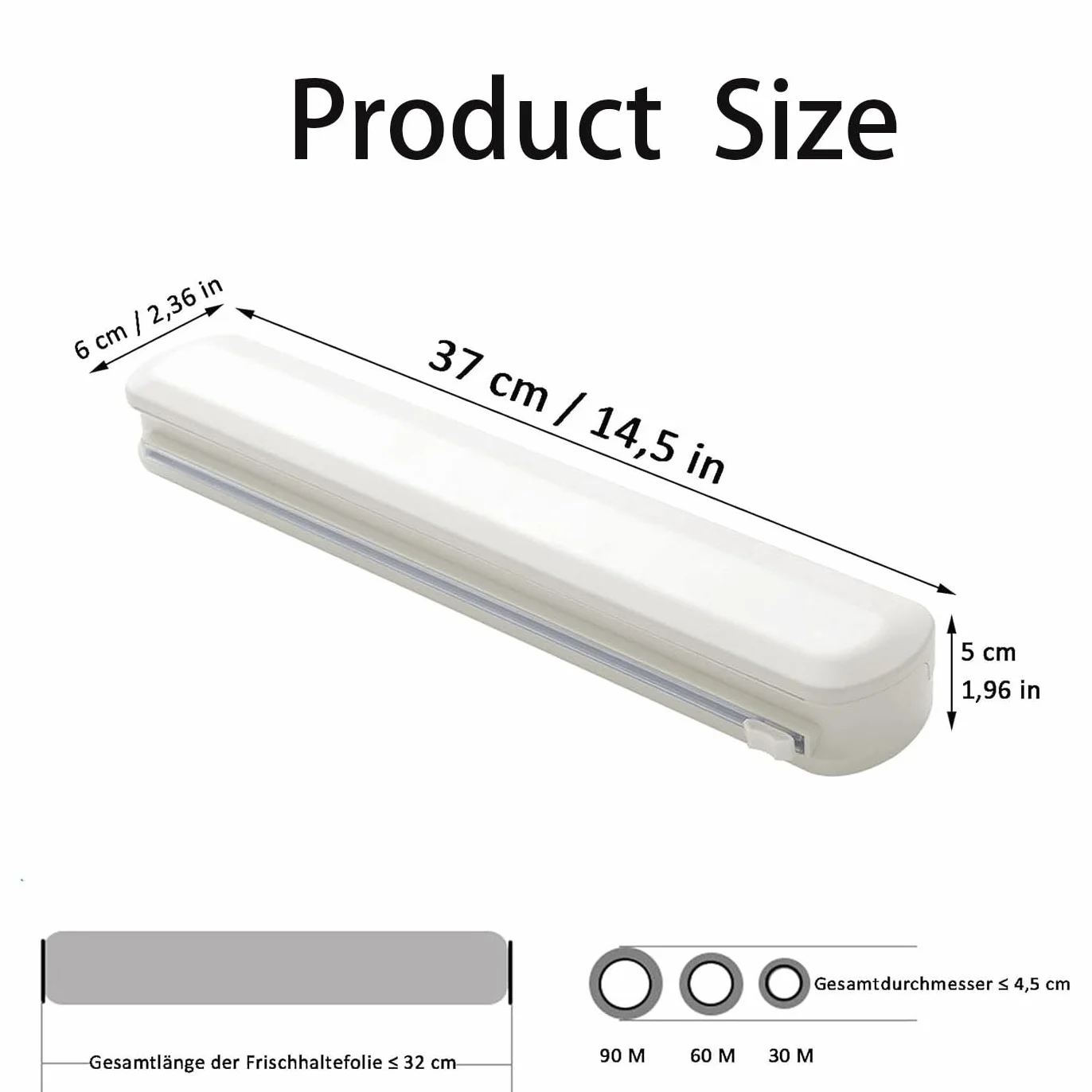 Dozownik folii spożywczej z przesuwnym nożem 32 cm 4,5 cm