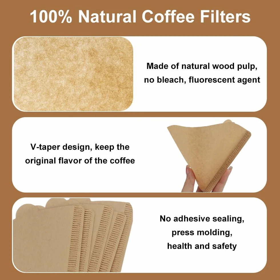 Filtry do Kawy Papierowe Naturalne 200 Sztuk