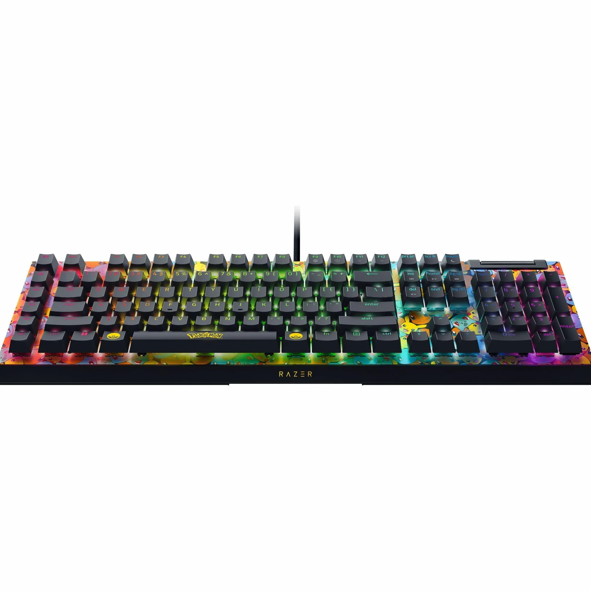 Razer BlackWidow V4 X Pokémon Edition mechaniczna klawiatura do gier Chroma RGB zielony przełączniki Clicky QWERTY US-Layout