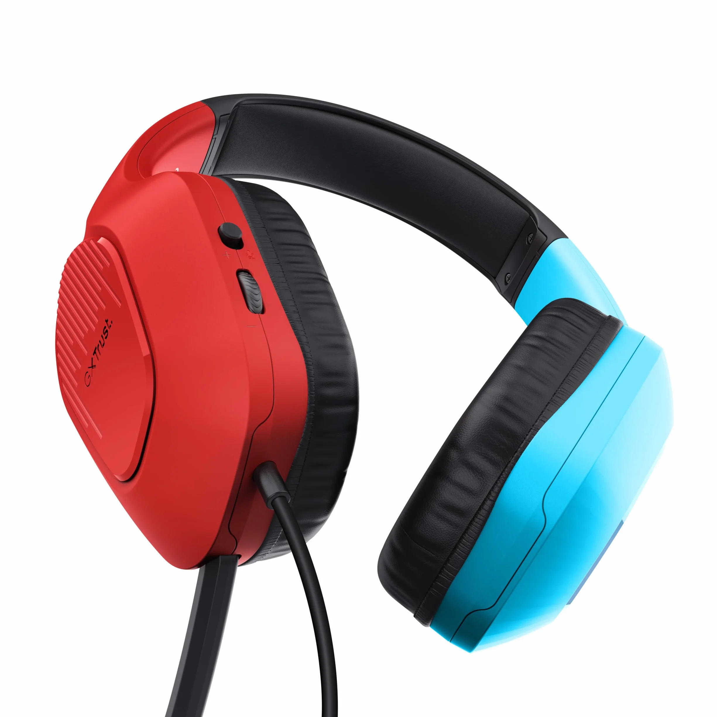 Trust Gaming GXT 416S Zirox Lekkie słuchawki do gier na Nintendo Switch ze sterownikami 50 mm, złącze 3,5 mm, składany mikrofon, słuchawki przewodowe 1,2 m, słuchawki nauszne - niebieski/czerwony