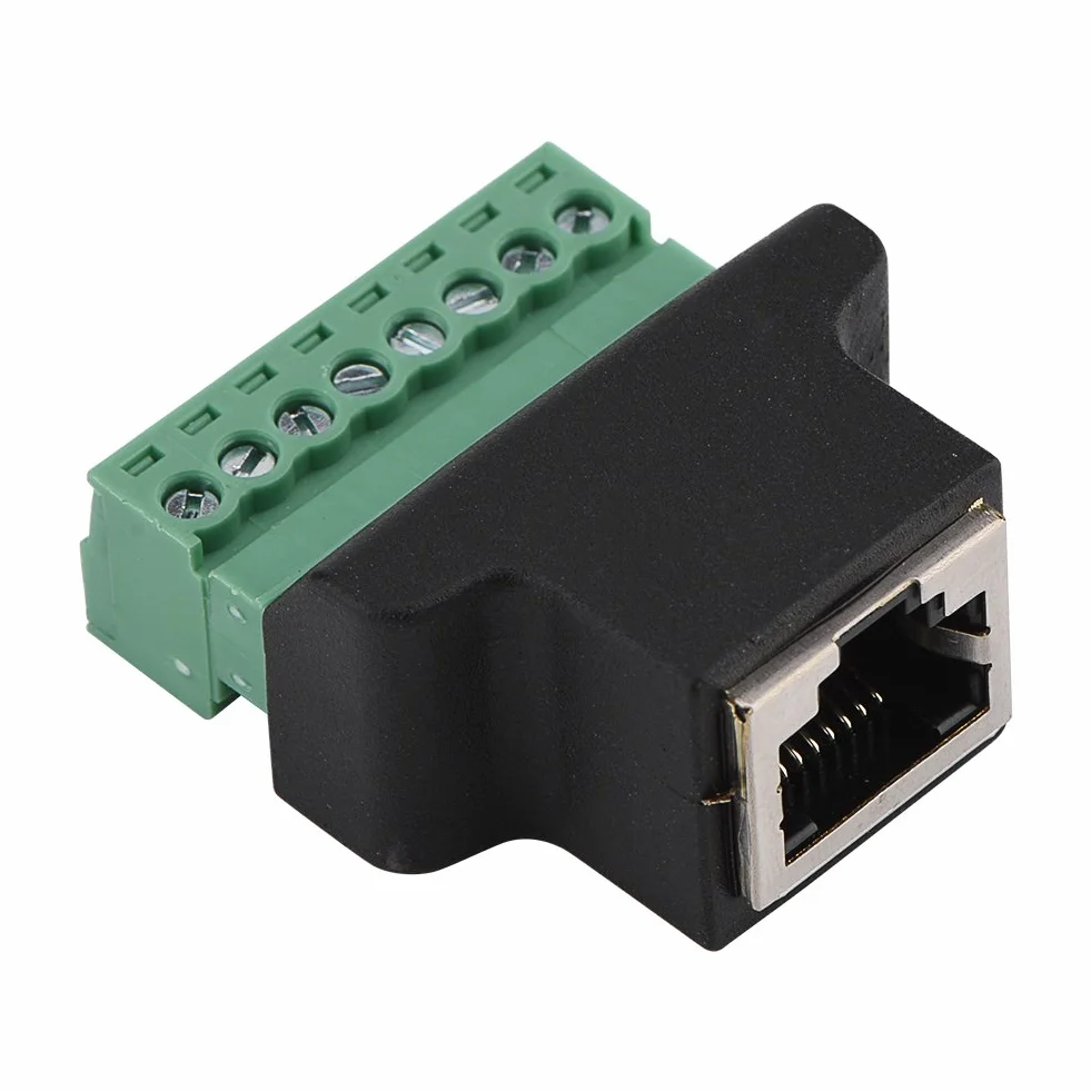 Złącze Ethernet DVR RJ45, ASHATA RJ45 złącze żeńskie do 8-pinowego złącza zacisku śrubowego