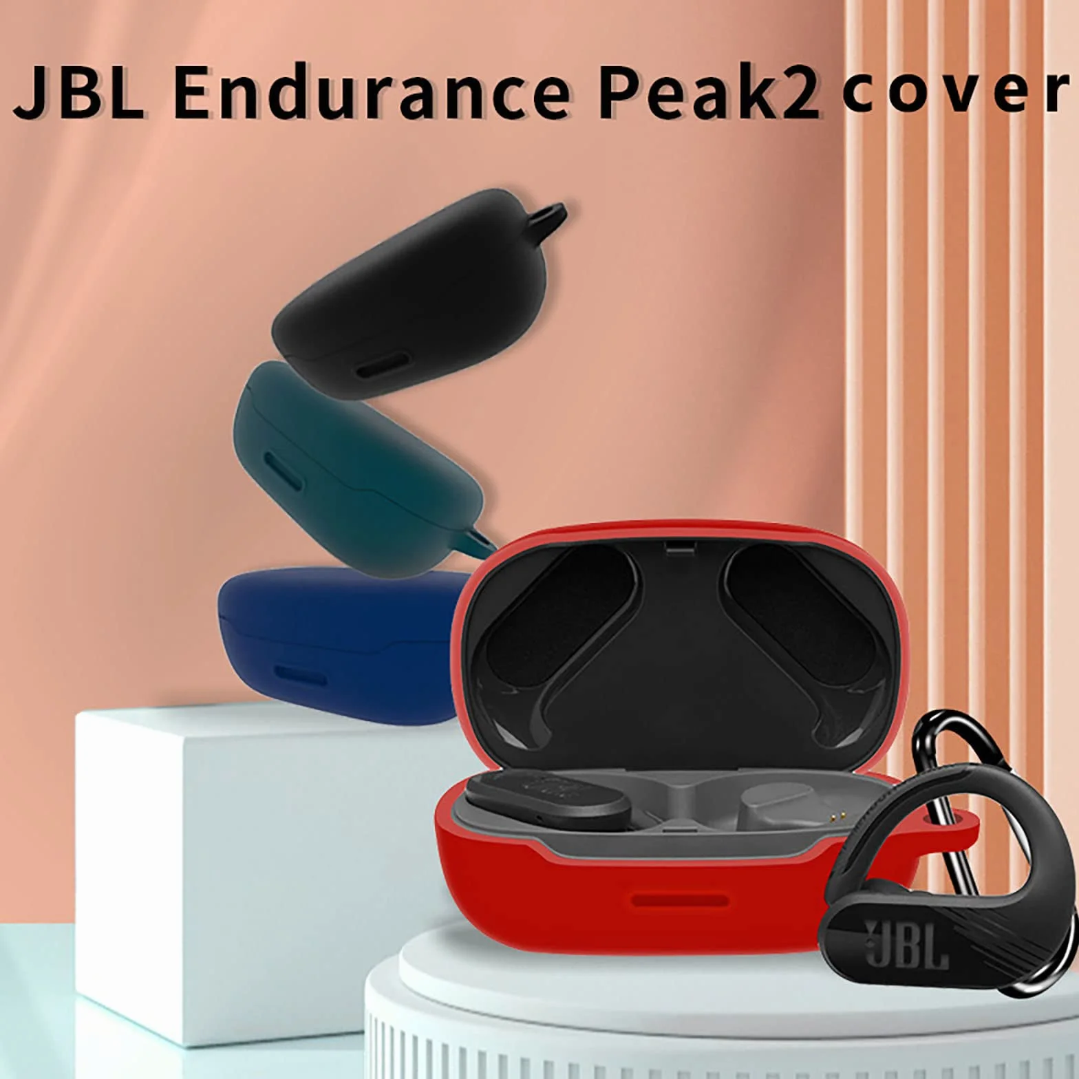 GIOPUEY Silikonowe etui kompatybilne z JBL Endurance Peak 3, ultracienka miękka osłona, dopasowany krój, odporne na upadki, nie brudzi się łatwo - czarne