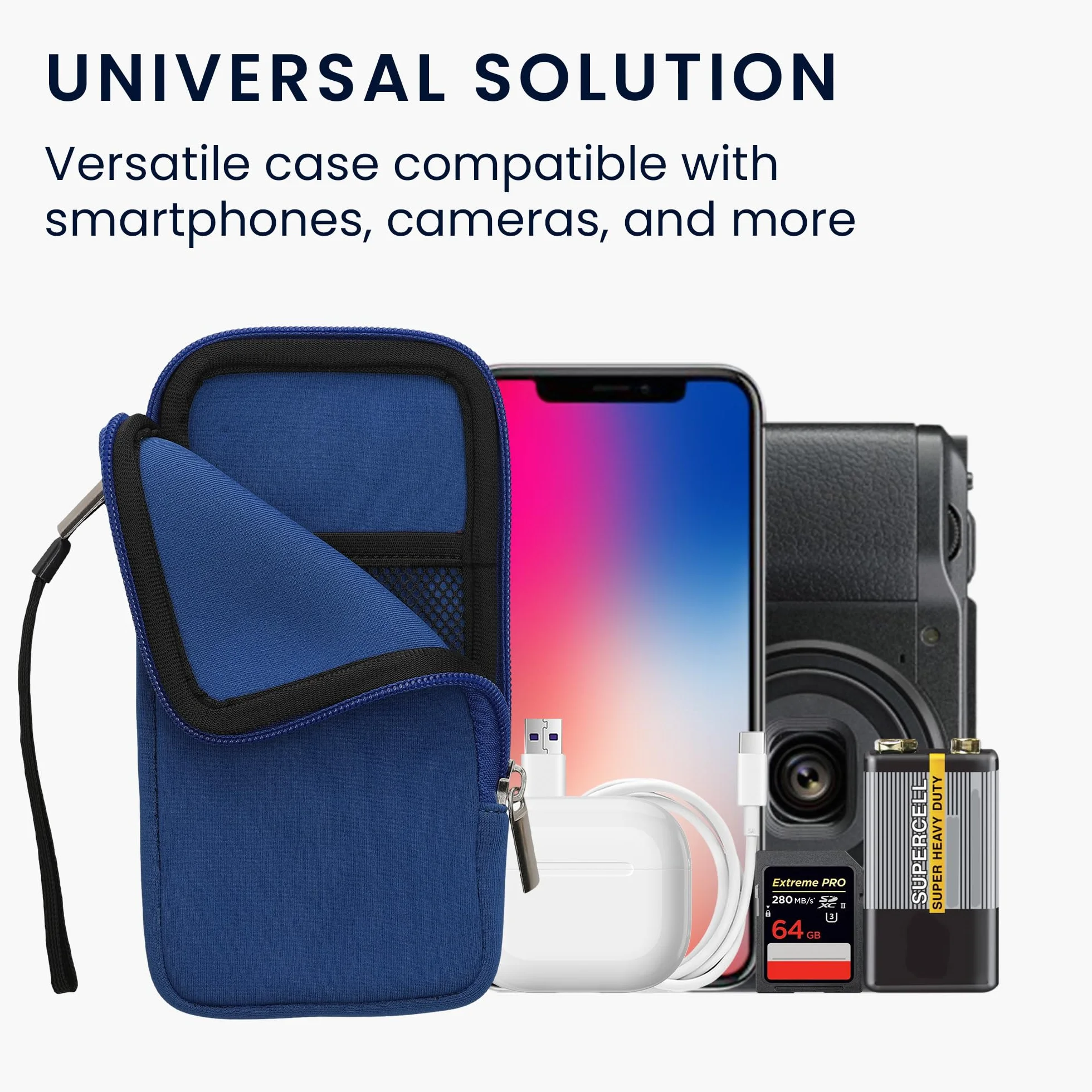 kwmobile Uniwersalne etui na telefon w rozmiarze XL - 6,7/17.3 cm - neoprenowe etui na smartfona z zamkiem błyskawicznym - wodoodporne etui na telefon komórkowy - rękaw w kolorze bałtyckim niebieskim