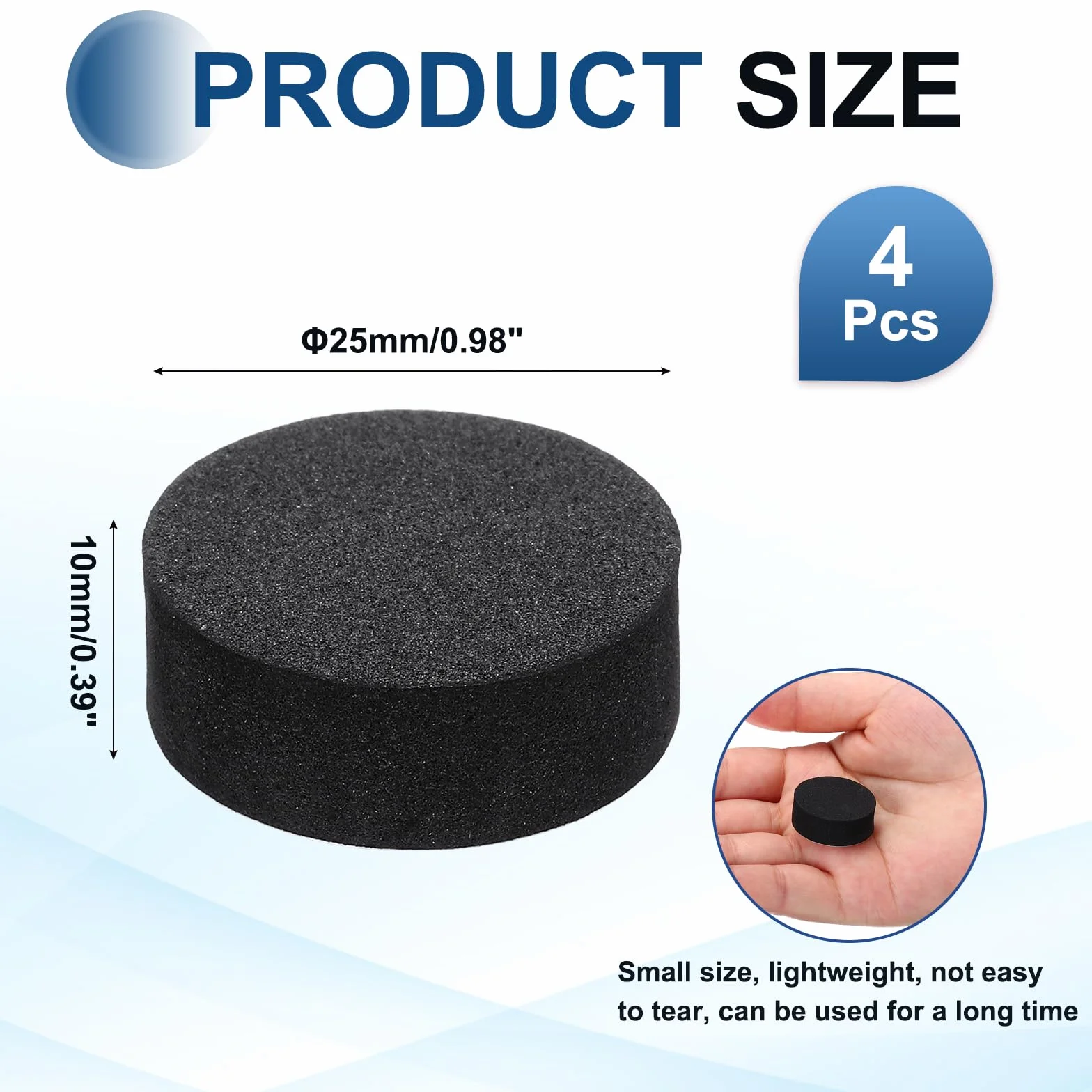 QUARKZMAN 4 sztuki jednostronnych nóżek izolacyjnych głośników, 25 x 10 mm, antypoślizgowa piankowa podstawa tłumiąca, wzmacniacz stóp, mata do głośnika, hi-fi, kina domowego, czarne