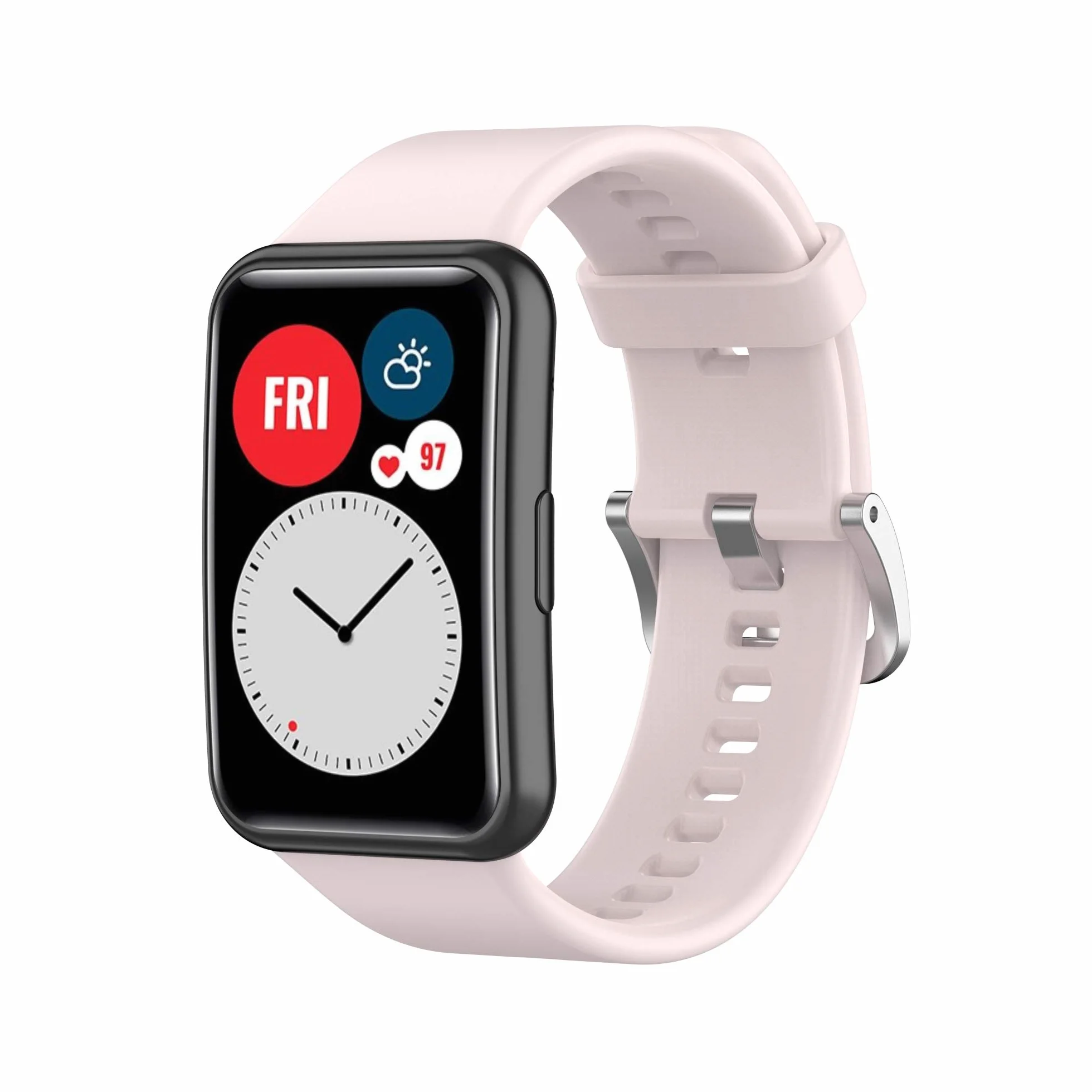 INF Bransoletka kompatybilna z Huawei Watch Fit (TIA-B09/TIA-B19), antypoślizgowe paski z klamrą, pasek silikonowy, zapasowy pasek dla kobiet i mężczyzn