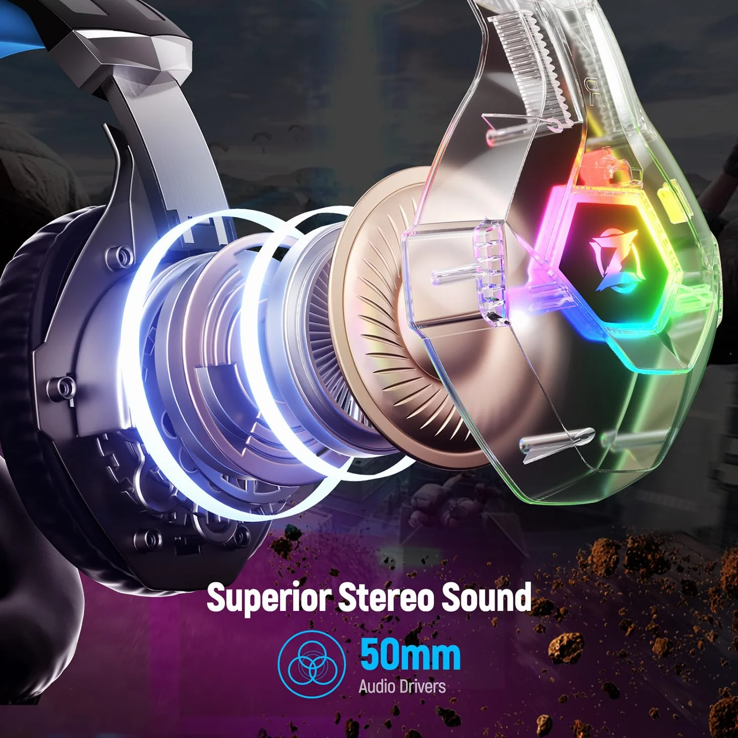 Zestaw słuchawkowy do gier stereo RGB z mikrofonem do PS4 PS5 PC Xbox One