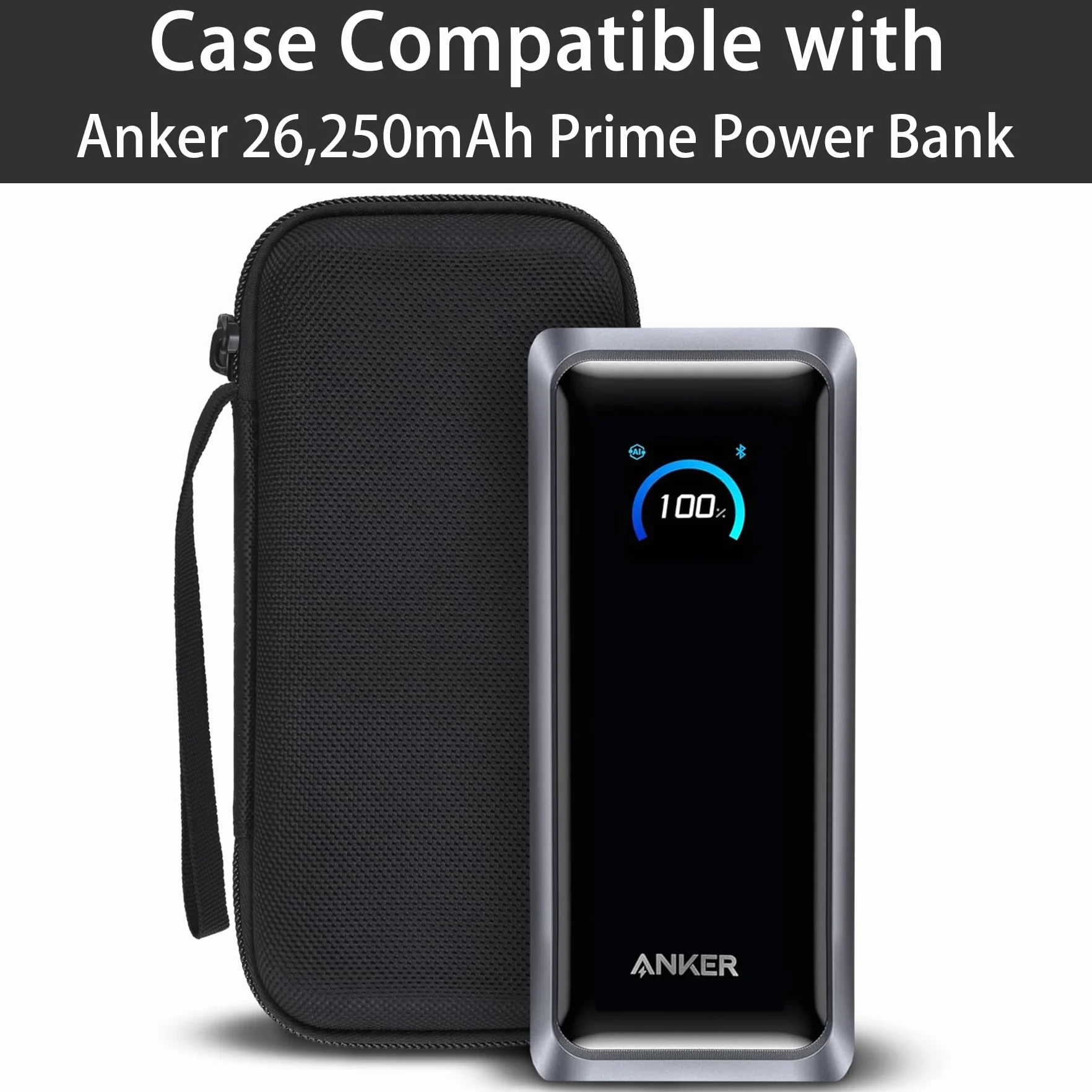 co2CREA Etui dla Anker Prime Power Bank 26,250mAh,Osłona podróżna do przechowywania przenośnej ładowarki Anker 26K 300W A110A,Tylko etui