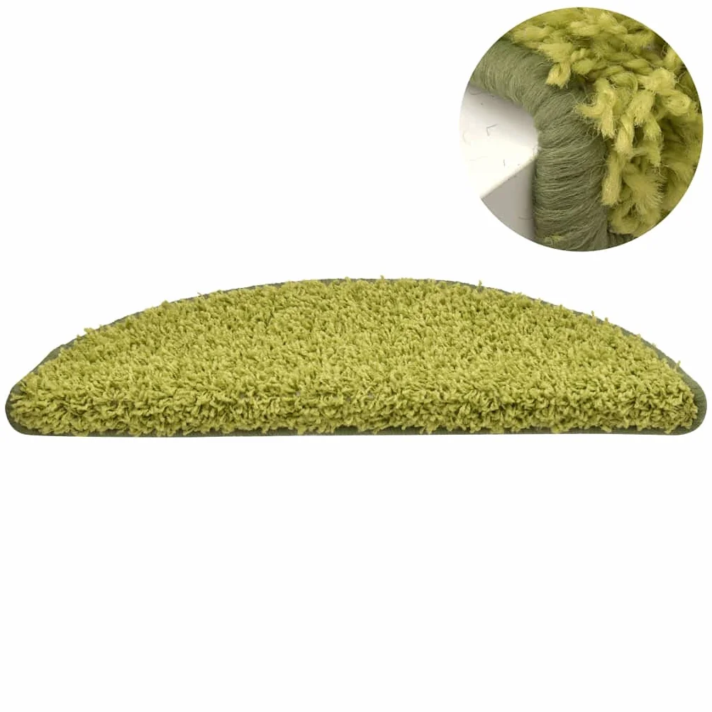 vidaXL Nakładki na schody, 15 szt., zielone, 56x17x3 cm