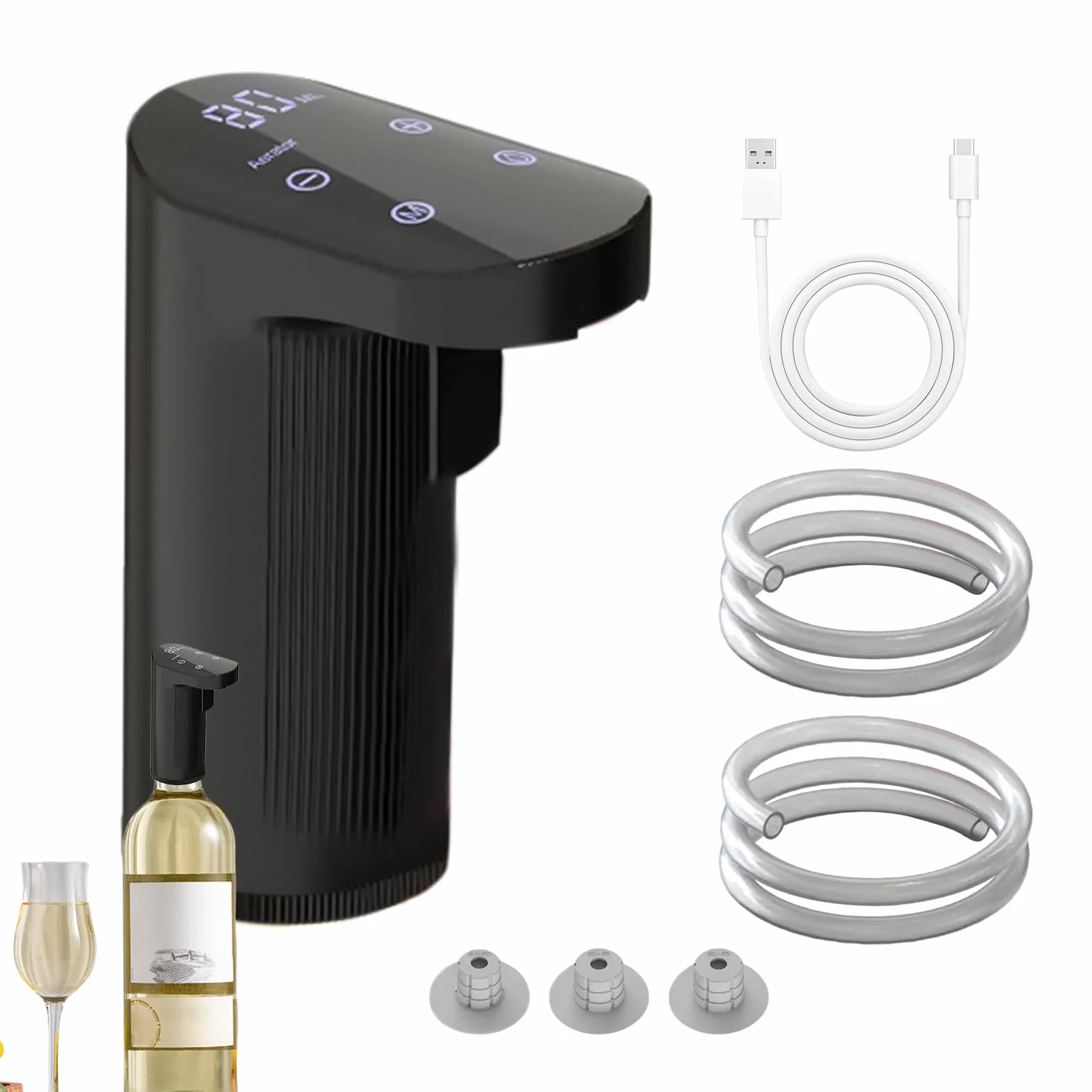 Elektryczna karafka do wina napowietrzacz dozownik nalewak whisky regulowana ilość pompa do alkoholu USB