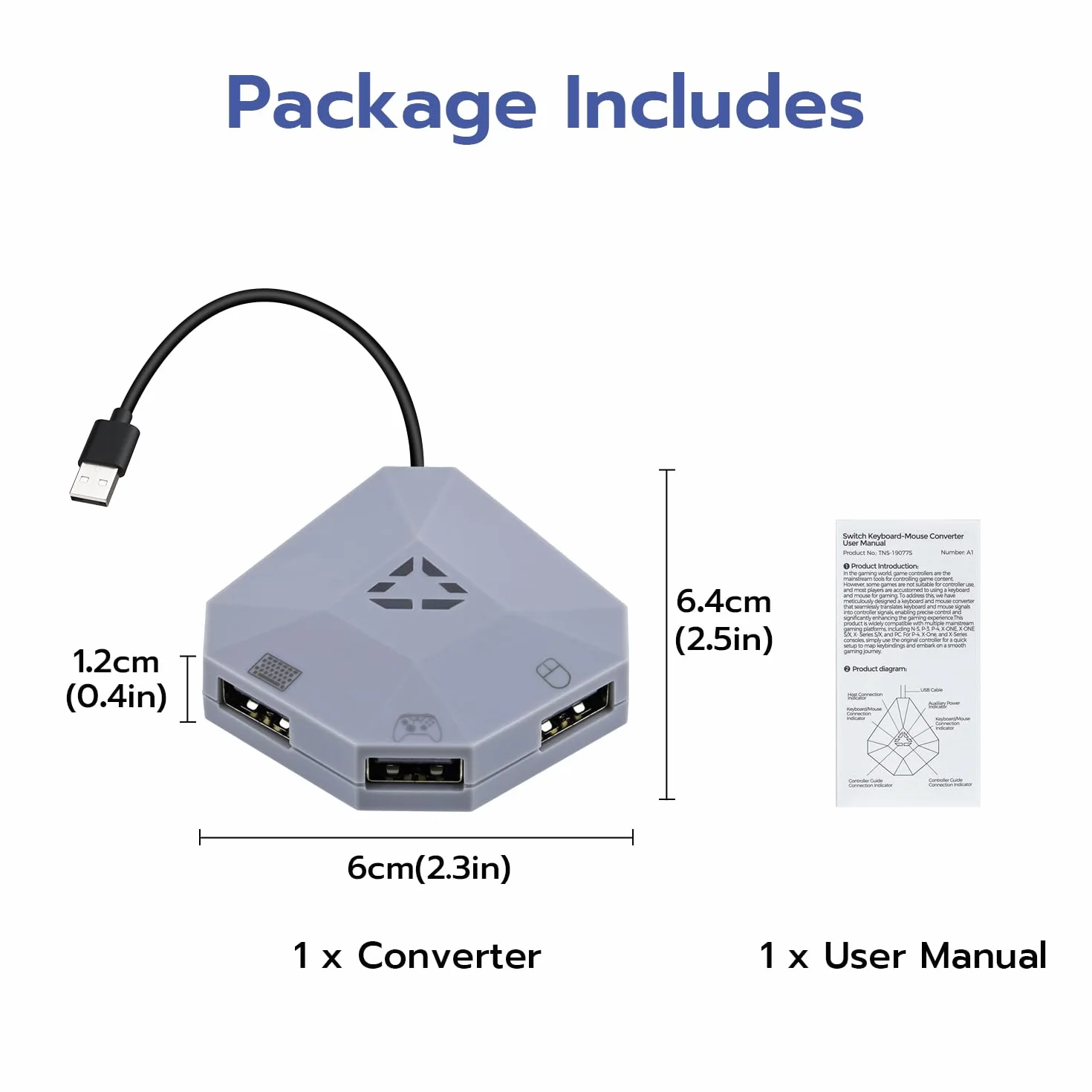 Wigearss Adapter myszka klawiatura konwerter do Nintendo Switch, PS4, PS3, Xbox Series X/S, Xbox One, Xbox One X/S
