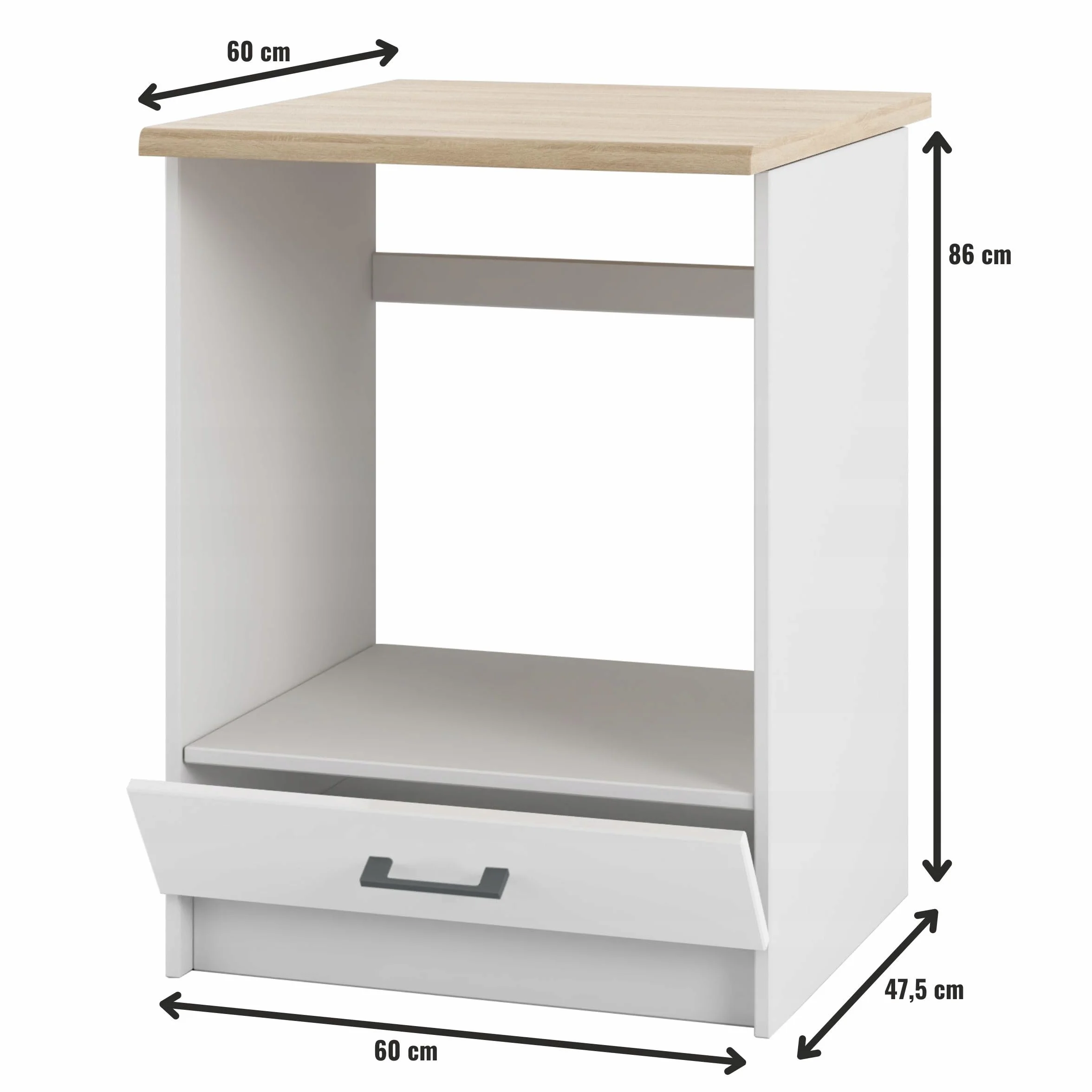 Szafka kuchenna dolna 60 cm Biel mat blat