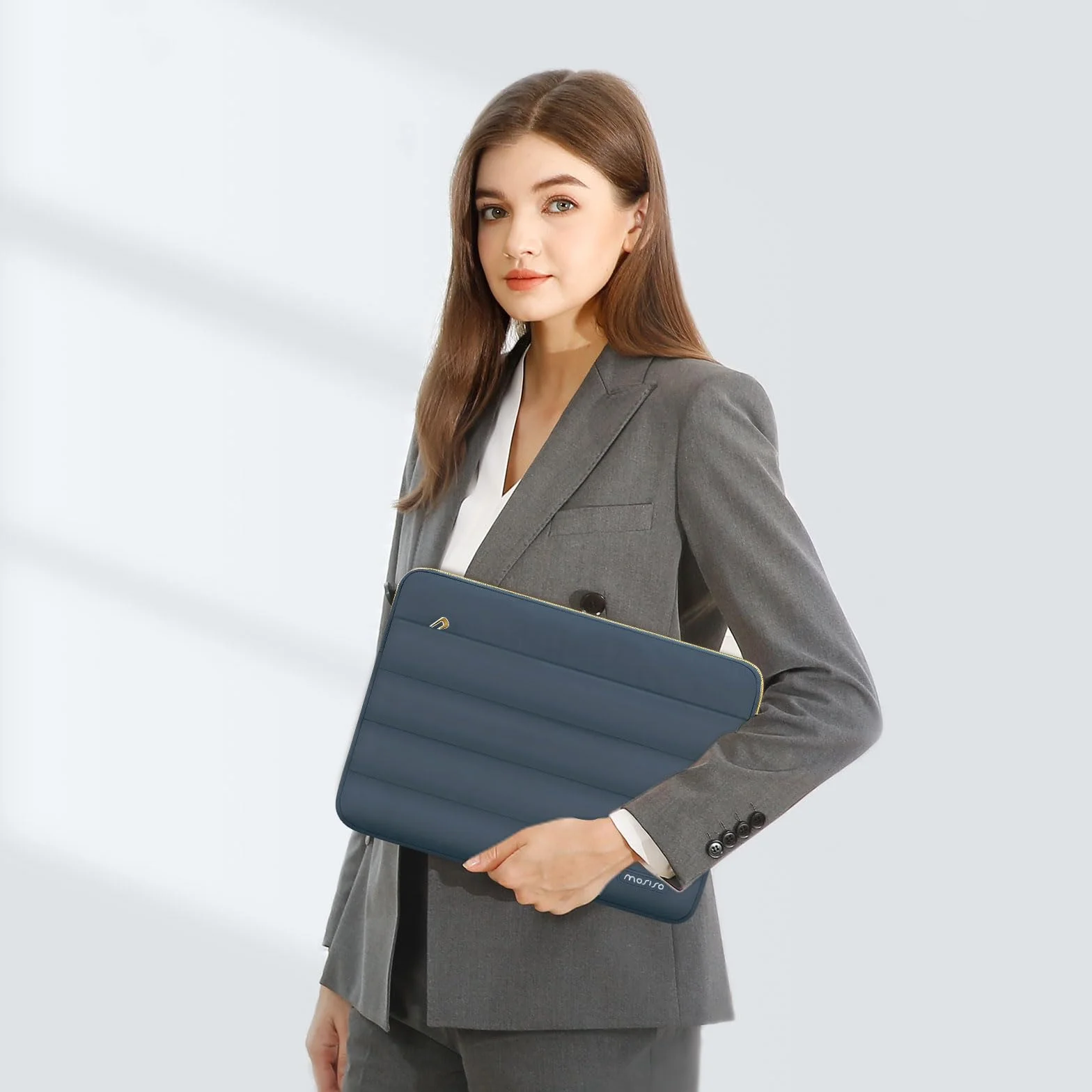MOSISO pokrowiec na laptopa 13,3", pokrowiec na laptopa 13-13,3" z puchem, kompatybilny z MacBook Air 13 13,6 M4 M3 M2 M1/Pro 13/Pro 14, HP Dell ASUS Lenovo, torba pozioma z małym etui, niebieski