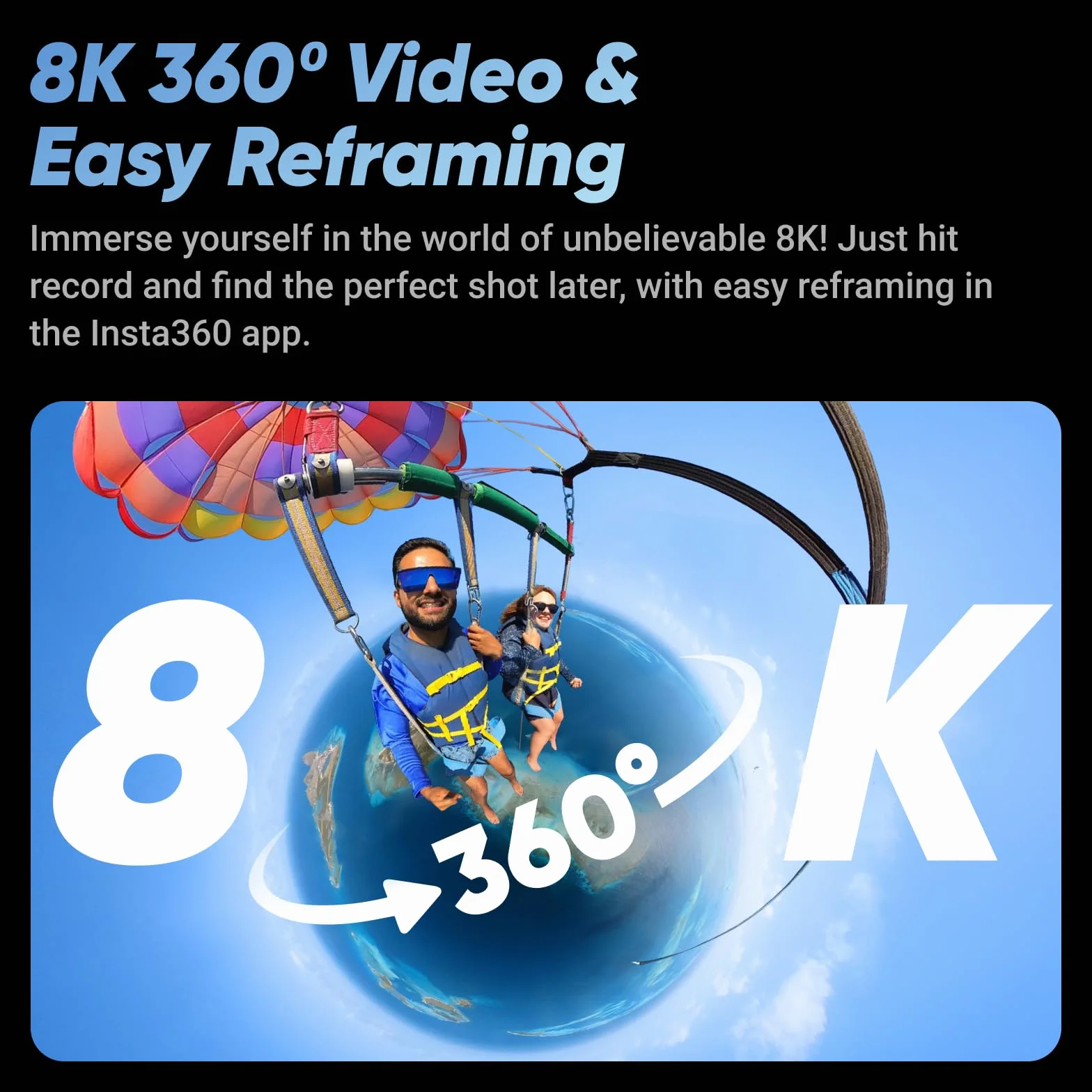 Insta360 Zestaw X4 Get-Set – wodoodporna kamera sportowa 360 8K, szeroki kąt wideo 4K, niewidoczny kij do selfie, zdejmowane osłony obiektywów, żywotność baterii 135 min, edycja AI, stabilizacja, brak