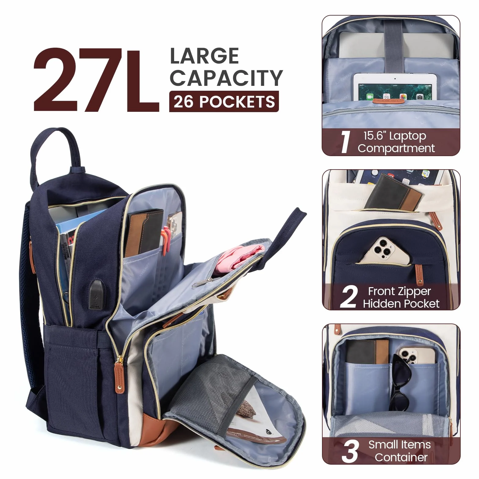 LOVEVOOK Plecak damski na laptopa 15,6", plecak szkolny, dla dziewcząt, nastolatków, wodoszczelny, dla chłopców, antykradzieżowy, do szkoły, na podróż, do pracy, lekki