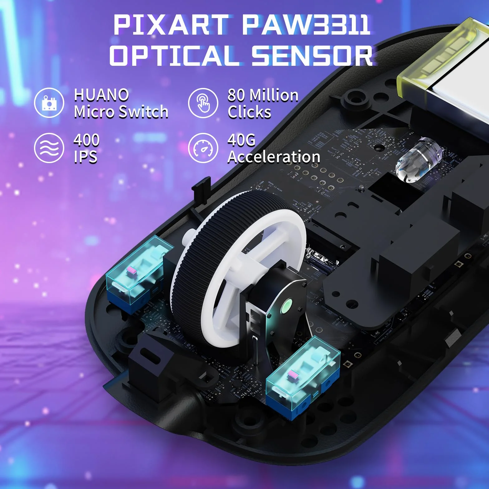 MAMBASNAKE X ATTACK SHARK X8SE Ultralekka bezprzewodowa mysz gamingowa 55g 25000DPI PixArt PAW3311 BT 2.4G USB-C Biała