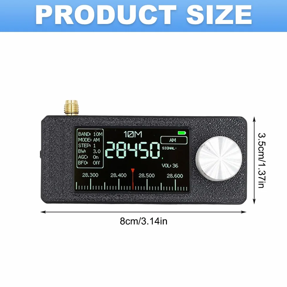 Mini radio Si4732, kieszonkowe radio 0,5-108 Mhz Si4732, sterowanie Esp 32-S3, z akumulatorem 800 Mah, 1,9-calowym wyświetlaczem IPS i przenośną anteną teleskopową, do transmisji AM, FM, LSB i