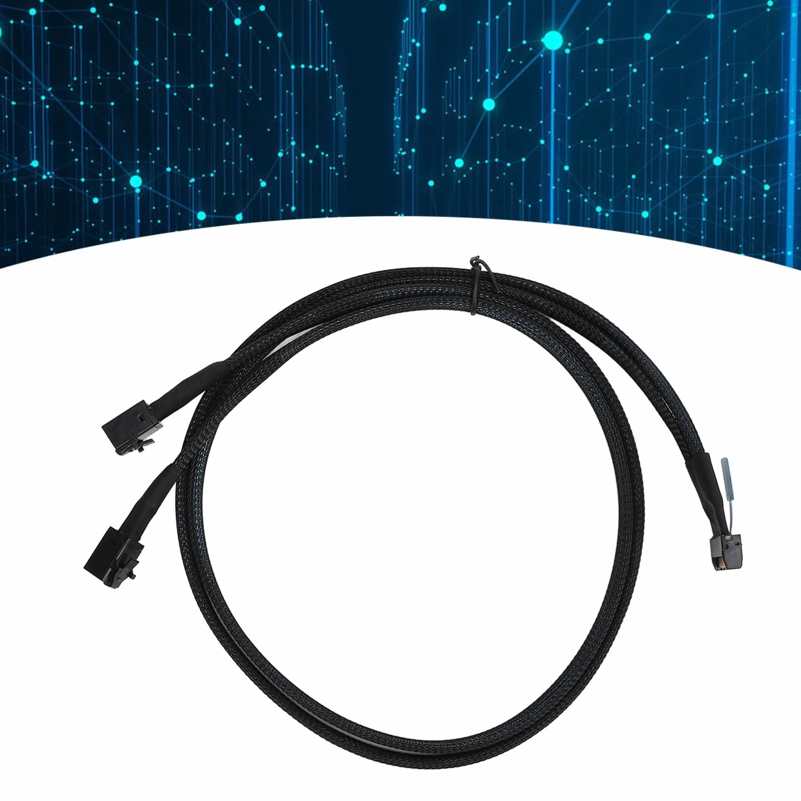 Kabel MCIO 8i do 2*SFF-8643, Przewód MCIO X8 74Pin do Mini SAS HD SFF-8643, Zgodny ze SCSI (SAS), PCIE 5.0, Przesyłania Danych 32GT/s, do Serwerowego Centrum Danych (31,5 cala)