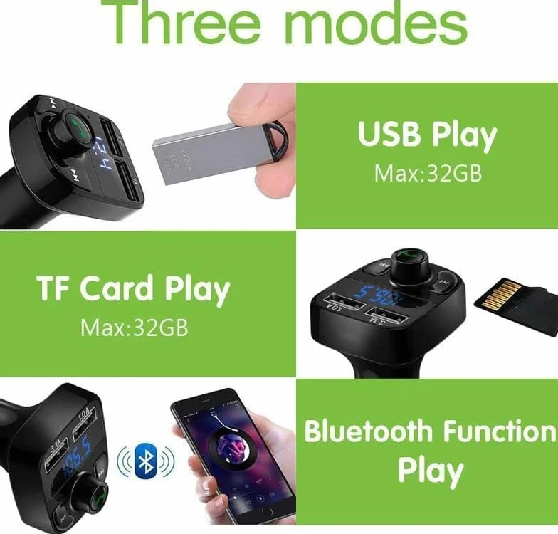Transmiter FM samochodowy Bluetooth Dual USB ładowarka samochodowa bezprzewodowy odbiornik radiowy wyświetlacz LED