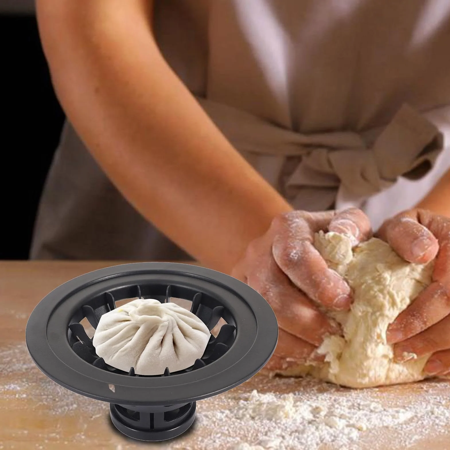 Maszyna do robienia Baozi, ekspres do bu? Bao, Urz?dzenie do robienia pierogów do kontaktu z ?ywno?ci? Forma Baozi 7,1 cala, Forma do bu? parowych ciasto, narz?dzie do robienia bu? gotowanych