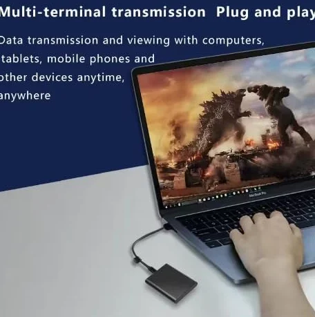 Zewnętrzny dysk twardy SSD, 2 TB, duża pojemność, interfejs USB/Type-C, do komputerów/smartfonów - niebieski