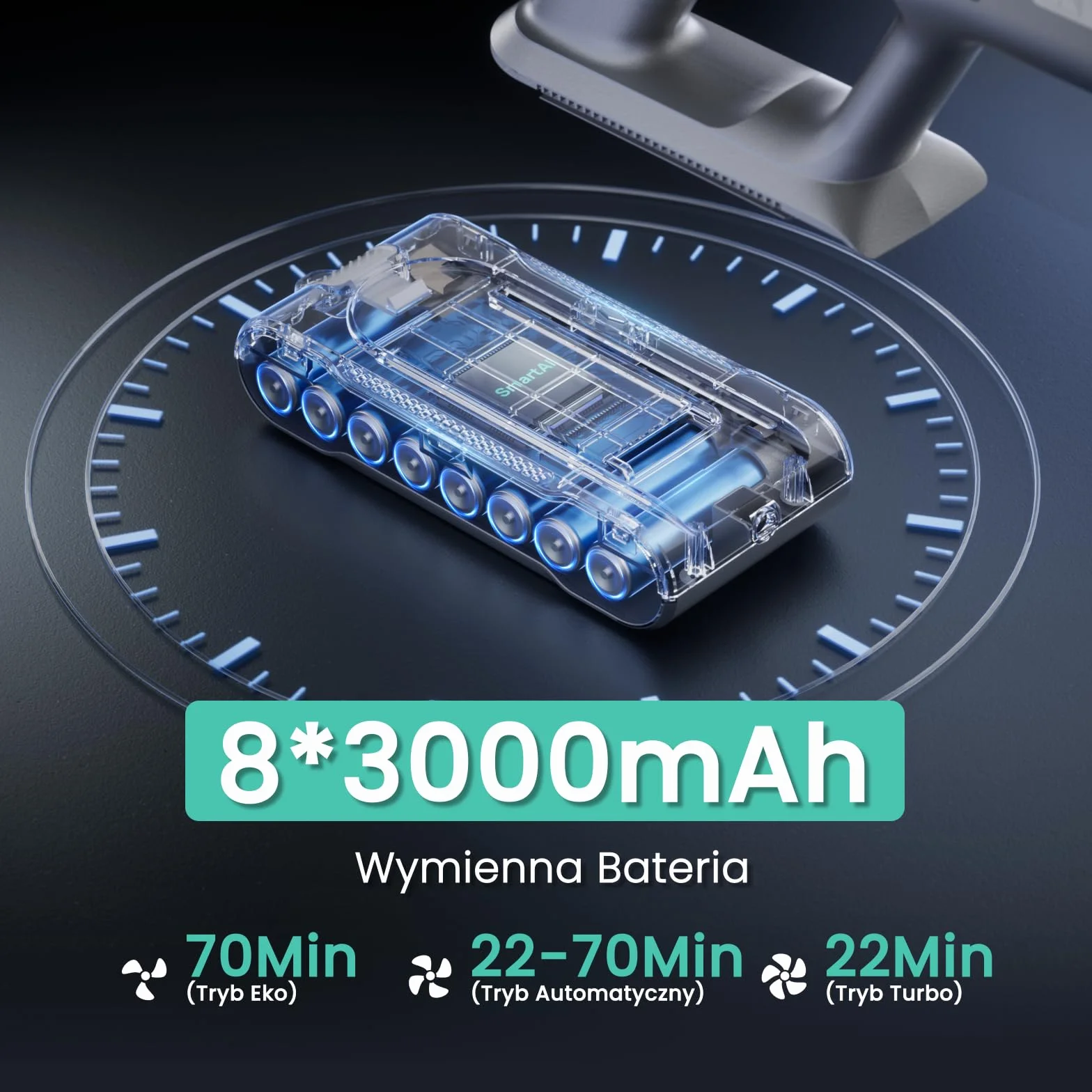 V5 Bezprzewodowy Odkurzacz, 50Kpa/600W/70Min Samostojący, Ultradługi Czas Pracy z Trybem Automatycznym do Dywanów, Sierści Zwierząt i Twardych Podłóg