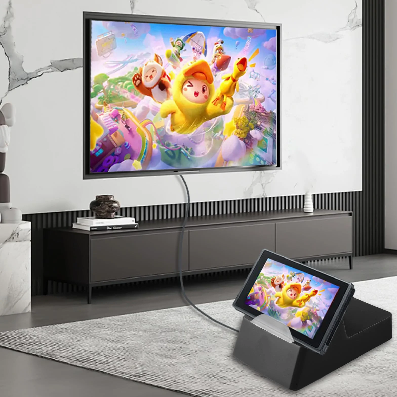 Switch Stacja dokująca do przełącznika Nintendo / OLED/SwitCh2: SwitchDock przenośna stacja ładująca, podstawka ładująca 4K HDMI adapter TV, ładowarka zapasowa, kompatybilna z portem USB 3.0, stojak