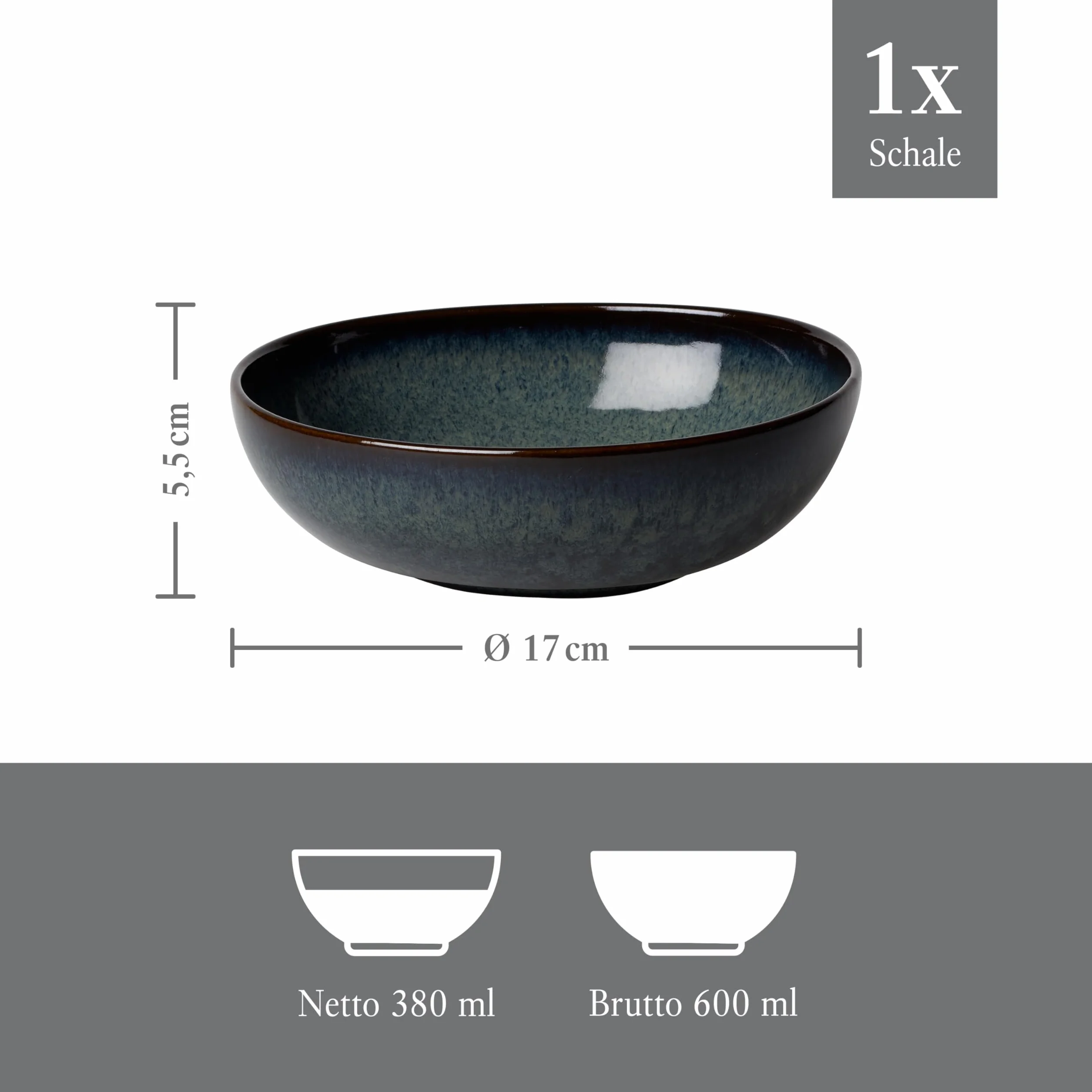 Villeroy & Boch Lave Kubek i Miska Kamionka Zielony 17 x 17 x 5,5 cm