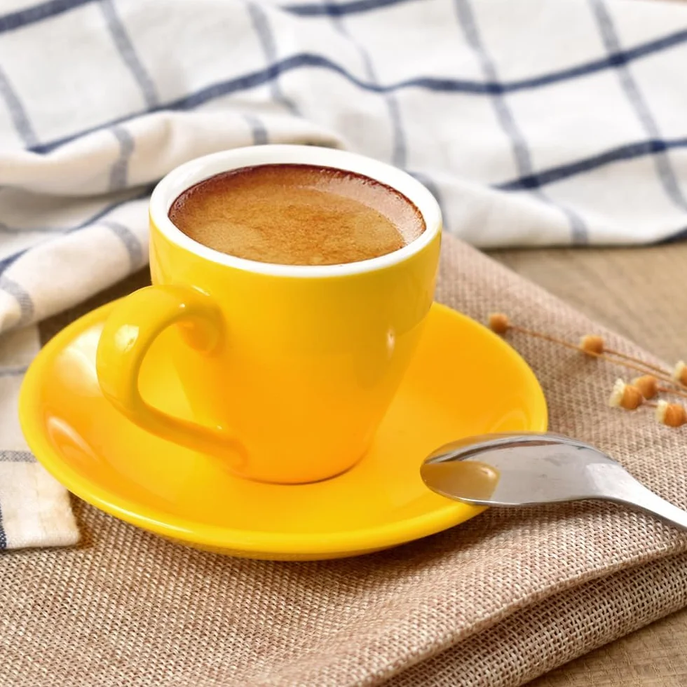 ionEgg Porcelanowy kubek do espresso 80 ml 2 sztuki żółty
