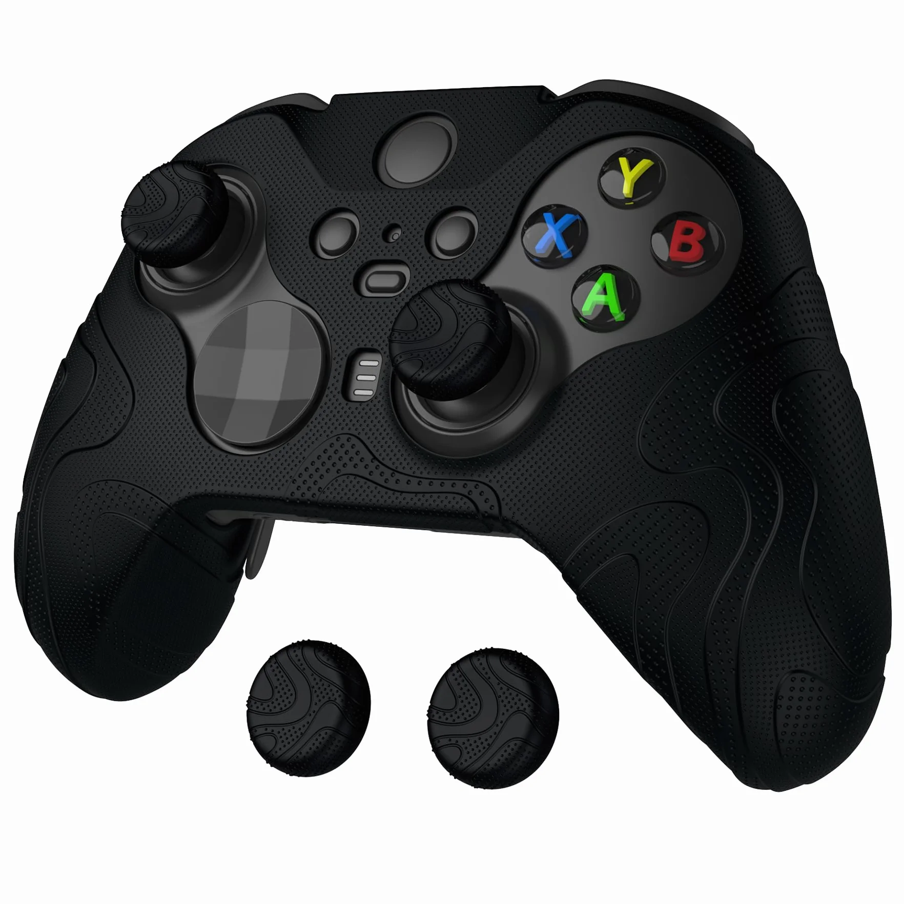 PlayVital Silikonowa Osłona Kontrolera do Xbox Elite Series 2,Antypoślizgowa Skórki z Nakładkami Joysticka do Xbox Elite Series 2 Core-Czarny(Edycja Pasma Górskiego)