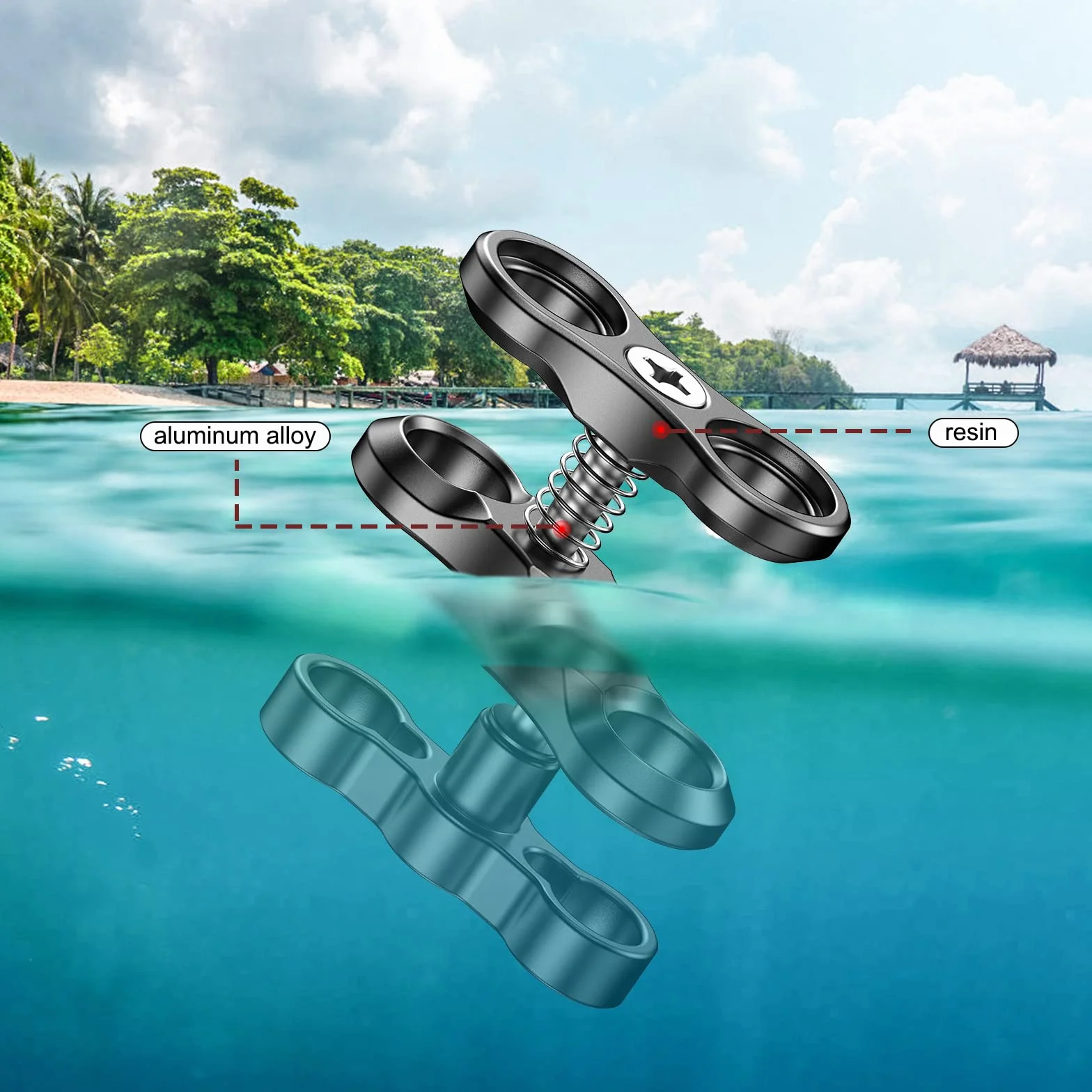 Sea frogs 2 sztuki przegub kulowy motyl klips podwodne ramię kulowe zacisk do lampy nurkowej uchwyt kulkowy uchwyt uchwyt uchwyt zaciskowy do kamery podwodnej lampa nurkowa