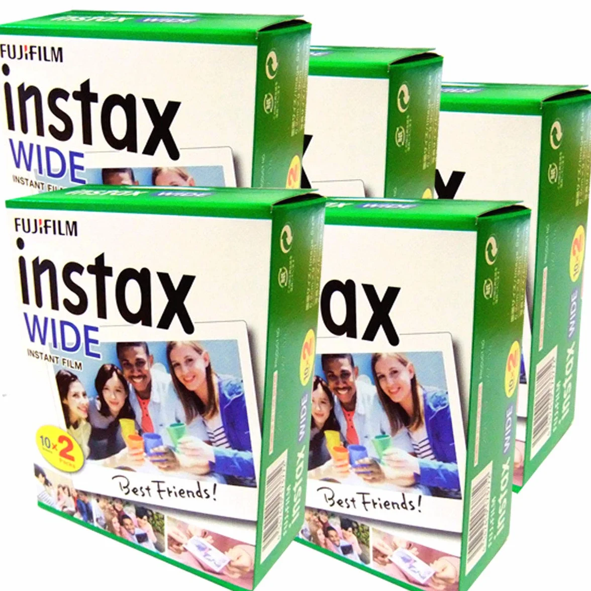 Fujifilm Instax Wide - zestaw 5 pudełek po 20 bębnach (100 zdjęć szeroki format) dla Fuji Instax 210 200 100 300 Instant Photo Camera