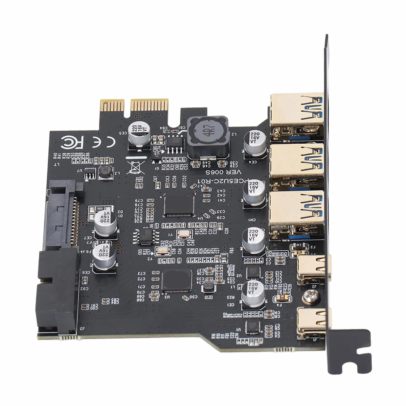 Karta PCIe na USB 3.2 Gen 2 z szybkością 20 Gb/s, 5 Portów USB (3 USB Typu A 2 USB Typu C), Karta rozszerzeń PCI Express dla Systemu dla Systemu Linux dla Systemu OS X PC