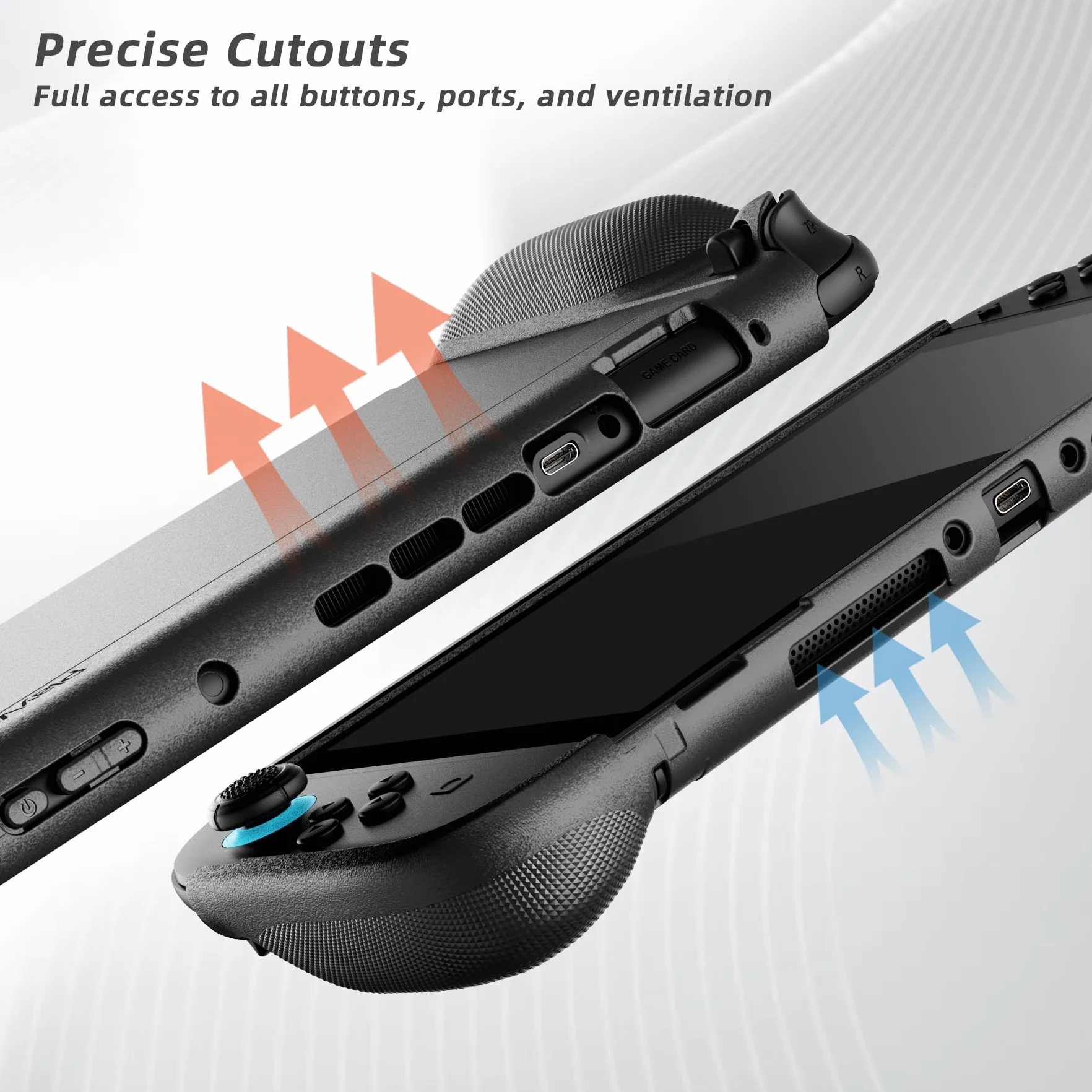 PlayVital Etui Ochronne Grip Tpu do Switch 2 Akcesoria,Ochronny Pokrowiec do Switch 2 Joycon z Nakładkami Joystick – Czarne