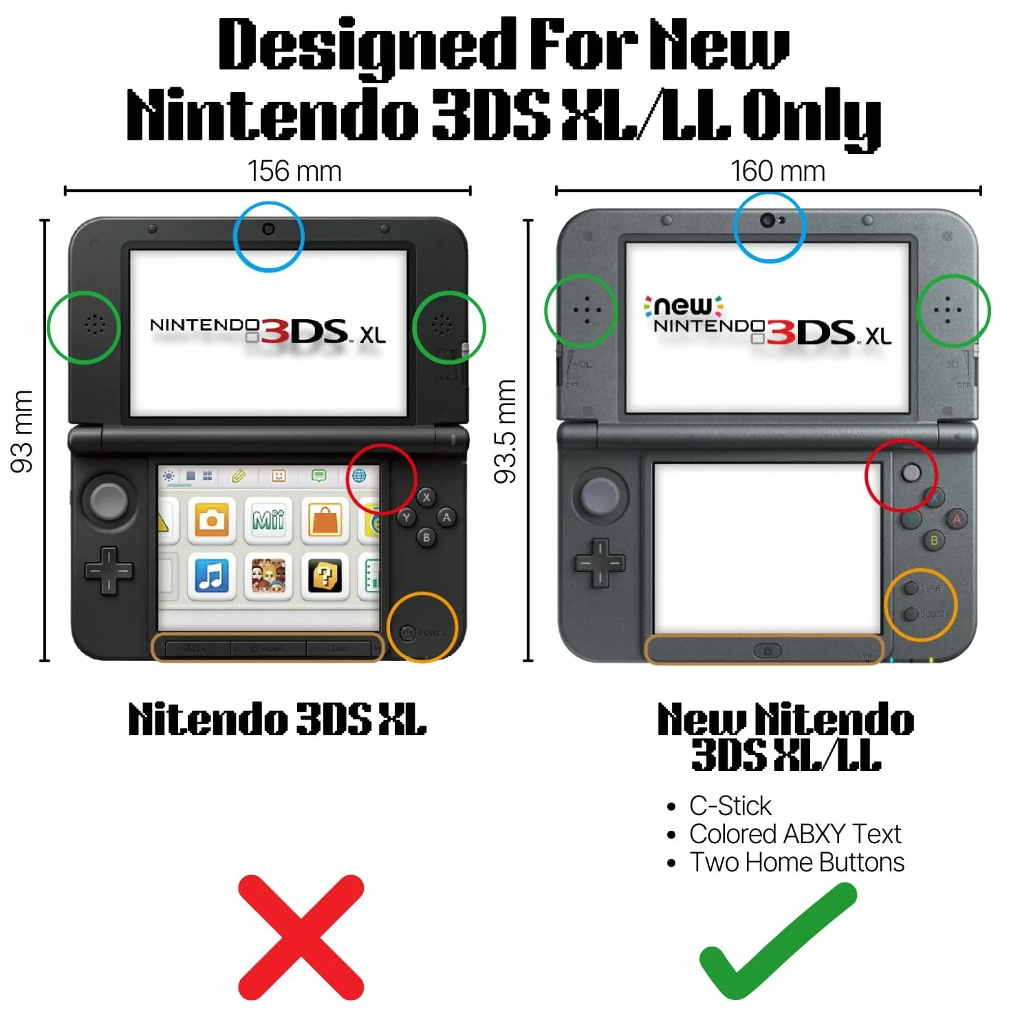 Etui TNP kompatybilne z [NOWOŚĆ Nintendo 3DS XL LL 2015] - Ultra przezroczysta przezroczysta twarda obudowa ochronna skórka do nowego Nintendo 3DS XL / 3DS LL 2015 [nowa zmodyfikowana konstrukcja bez