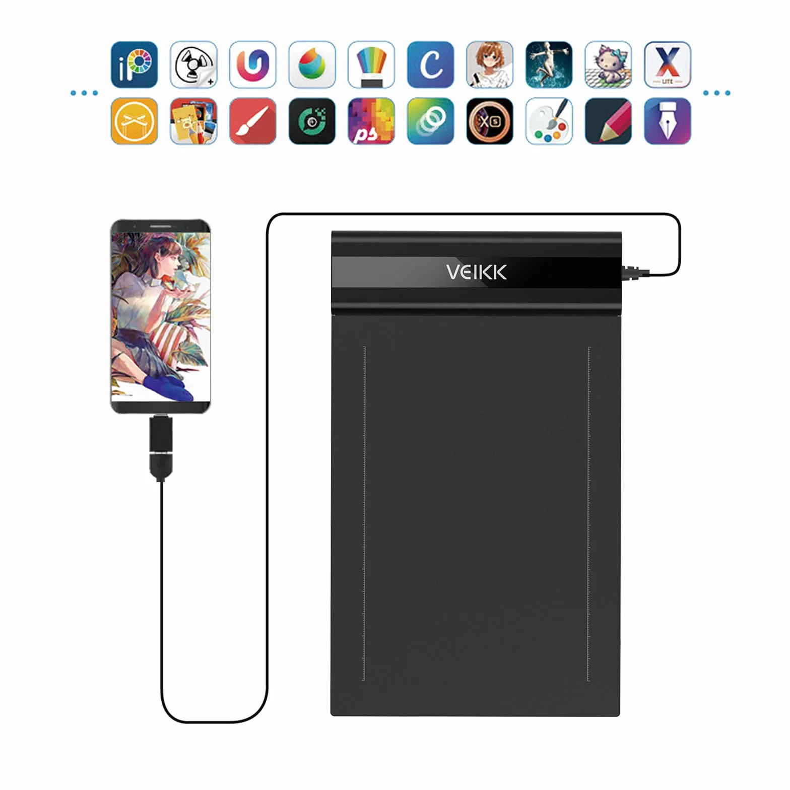 OSU tablet VEIKK S640 ultracienki 15 x 10 cm tablet do rysowania grafiki z piórem bez baterii 8192 poziomów nacisku