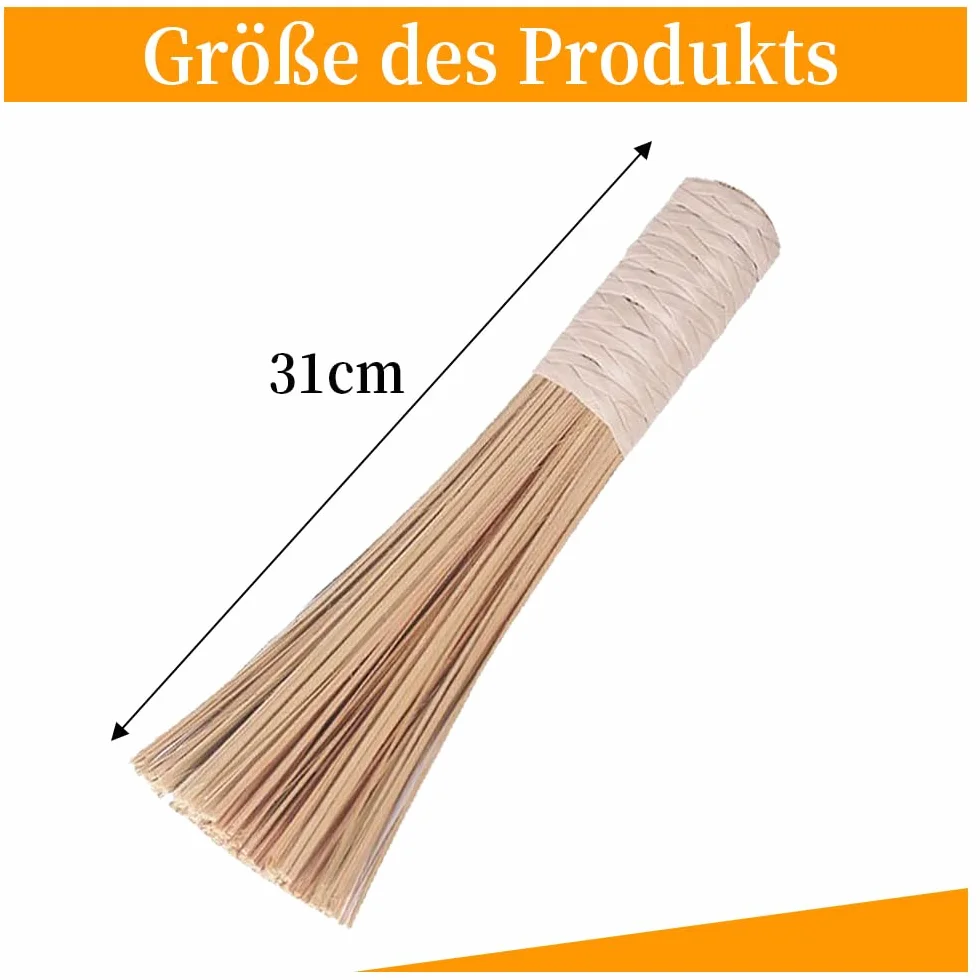 LATRAT Bamboo Wok Brush Cleaning Tool with Handle