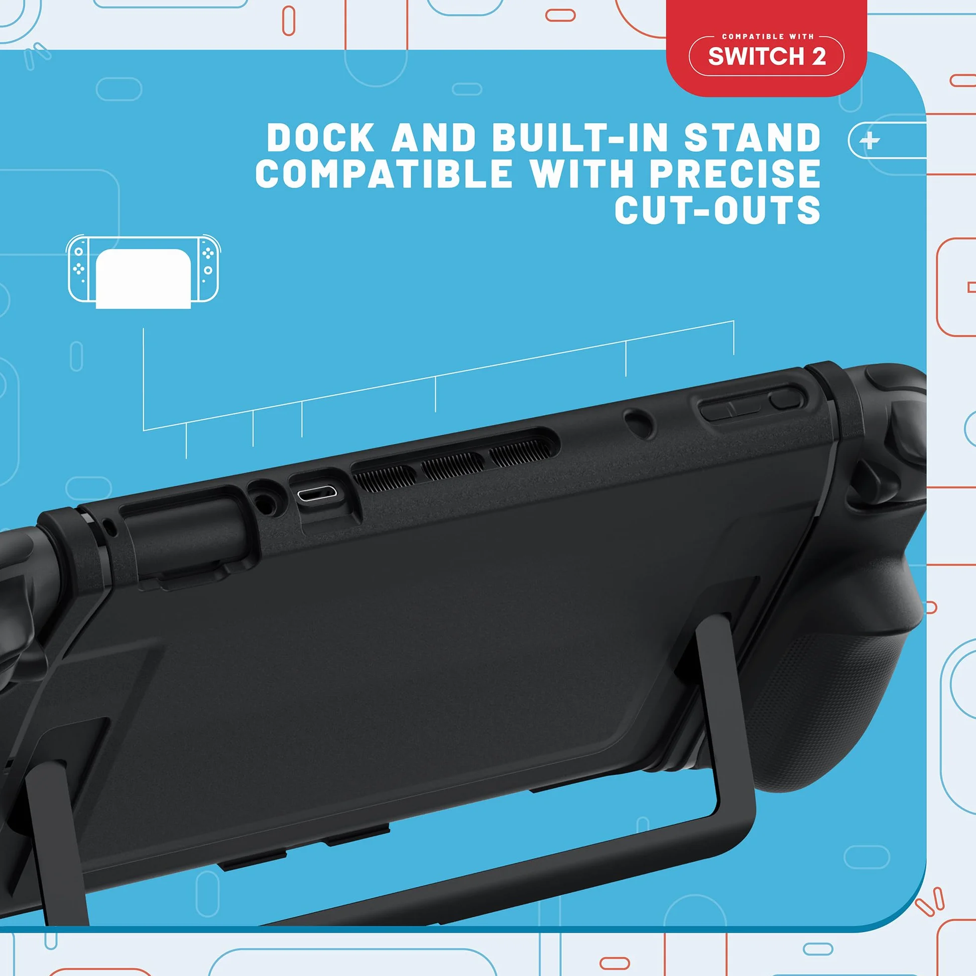 STEALTH Etui na kontroler z klipsem kompatybilne z Switch 2, trwałe i lekkie