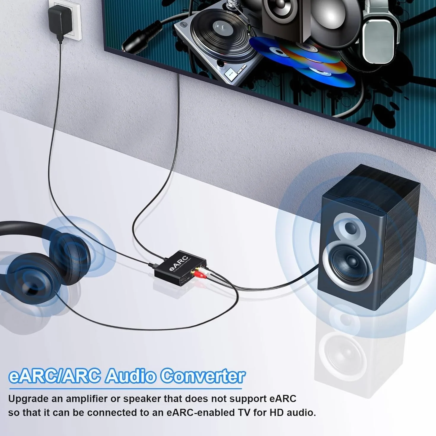 Ekstraktor audio HDMI eARC ARC, przetwornik cyfrowo-analogowy 192 khz, adapter audio eARC na RCA, optyczny, 3,5 mm do telewizora, DTS Dolby Atoms AC3 LPCM