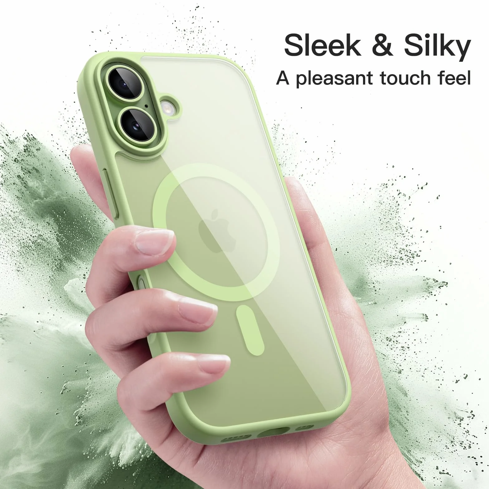 JETech Magnetyczne Etui dla iPhone 17 6,3 Cala Kompatybilne z MagSafe, Bumper Telefonu Osłona, Jednokolorowa Matowe Ramka z TPU, Odporny na Zarysowania Przejaśniać Tył (Szałwia)