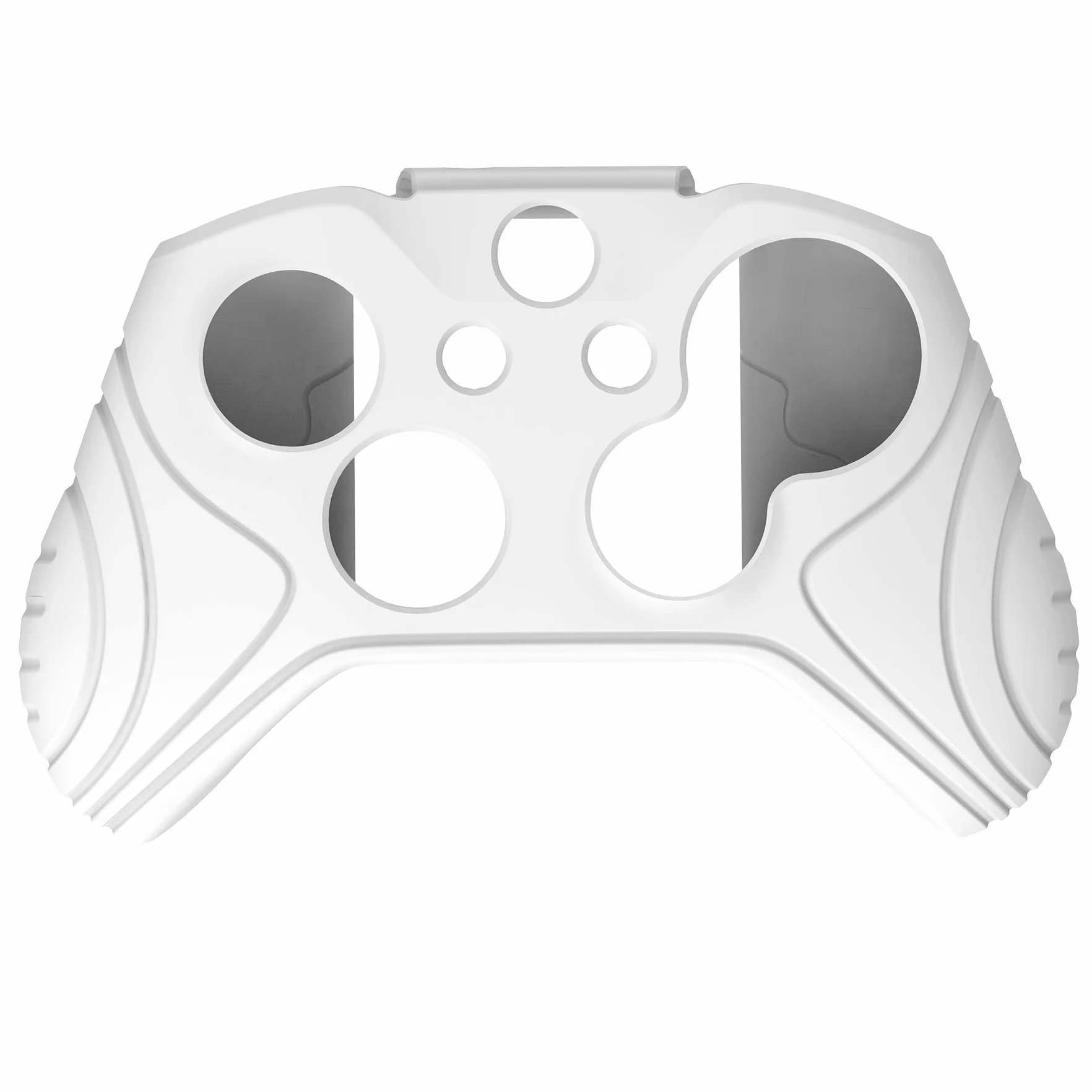 PlayVital Antypoślizgowy Silikonowa Skóra do Xbox One X/S Kontrolera,Ergonomiczna Miękka Gumowa Osłona Ochronna do Xbox One S/X z Nakładkami na Kciuki-Biały(Edycja Samuraja)