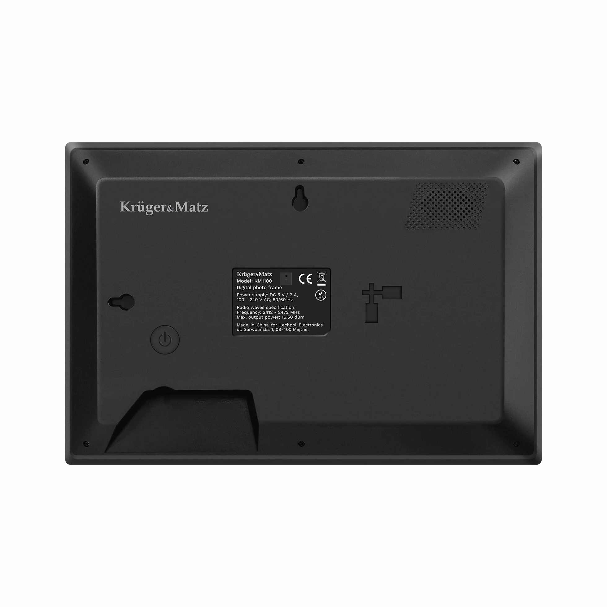 Krüger&Matz Cyfrowa Ramka na Zdjęcia FRAMEO 1280 x 800 px 10,1" Wi-Fi MicroSD Odtwarzanie Klipów Wideo Timer Pogoda Czarna KM1100