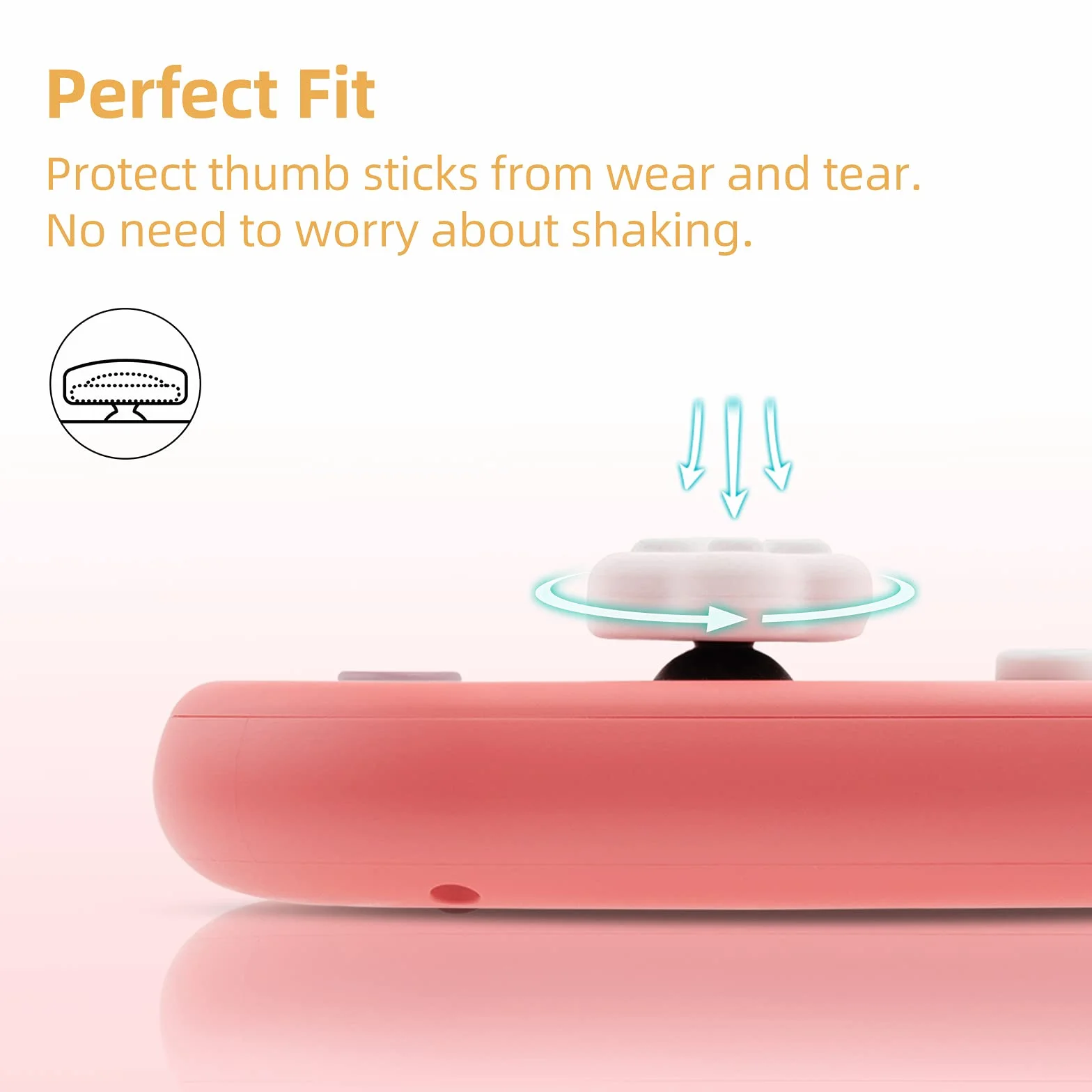 GeekShare Cat Paw Shape Thumb Grip Caps, Soft Silicone Joystick Cover Compatible with Switch/OLED/Switch Lite (Brown & Yellow)
