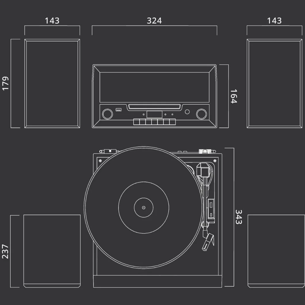 MUSE MT-120 MB Mikrosystem stereo z głośnikami