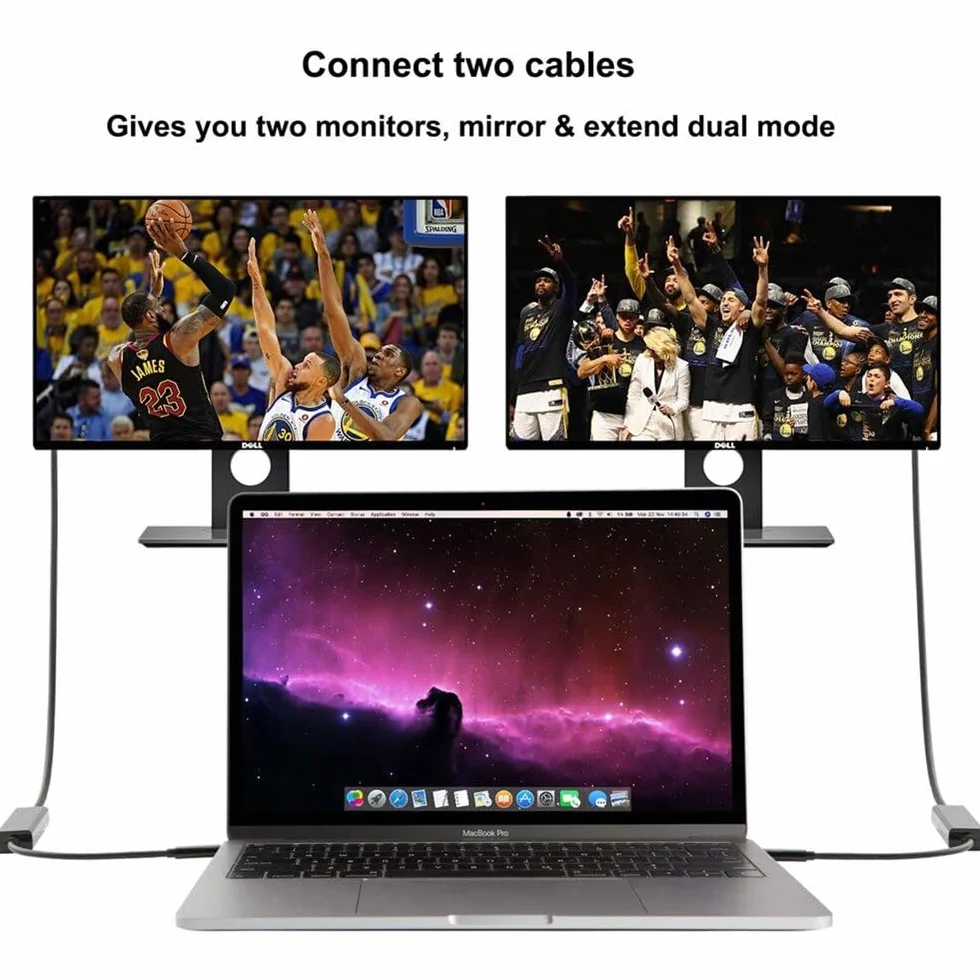 MMOBIEL Przejściówka z USB-C na DVI - Męska Przejściówka z USB-C na DVI-D Dual Link Kompatybilna z MacBook, iPad, Dell XPS itp. Kabla do Monitora, Telewizora, Projektora - 1080p Full HD 60Hz - 1,8 m