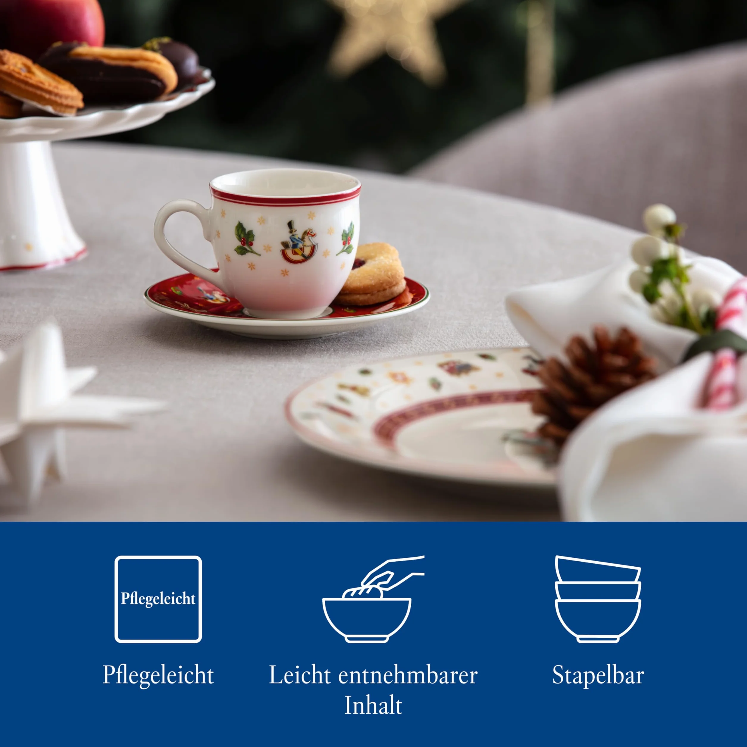 Villeroy & Boch Toy's Delight Specials spodek do filiżanki espresso porcelanowy bożonarodzeniowy