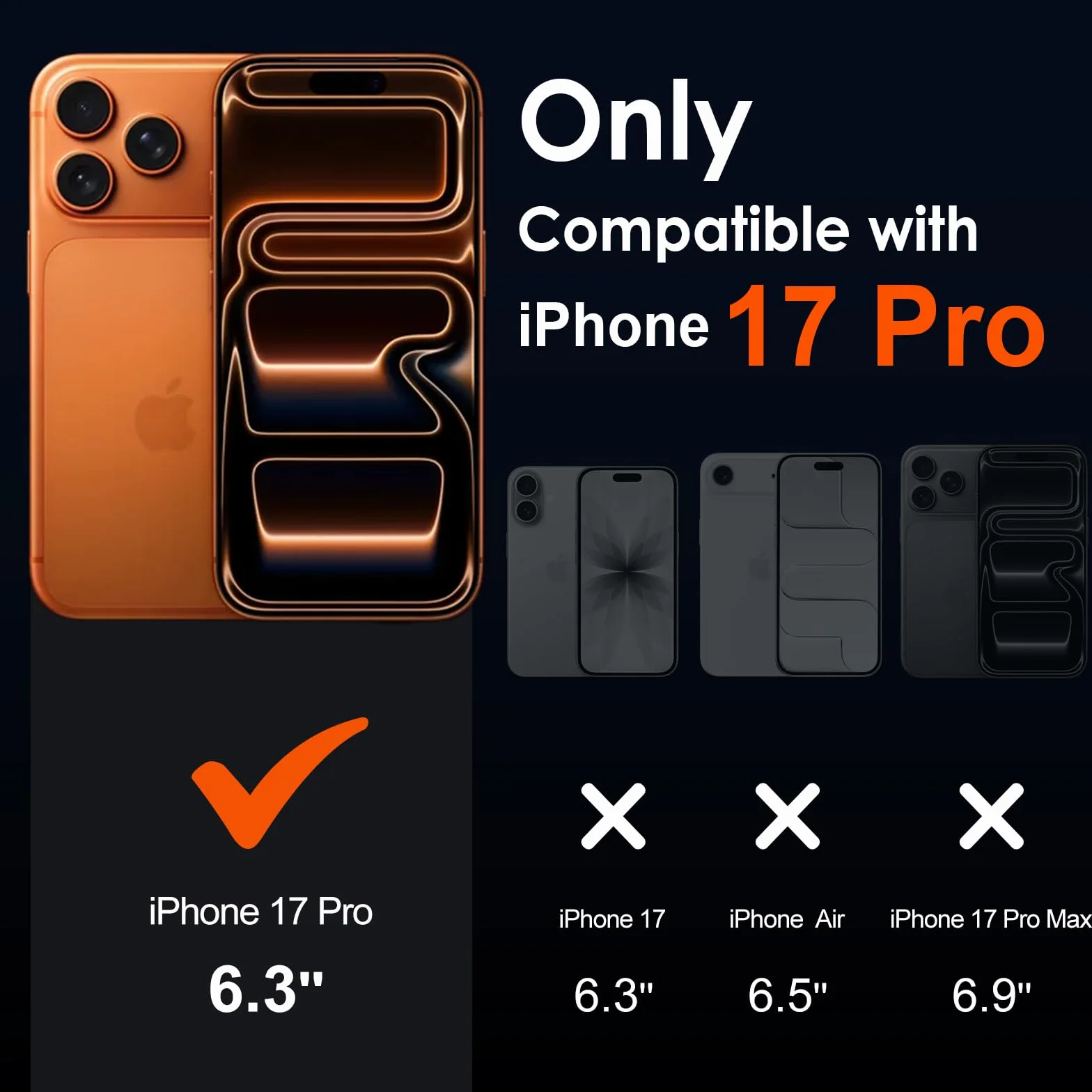 iVoler Przezroczyste etui do iPhone 17 Pro, 1 etui + 2 szkła hartowane, ochrona wojskowa, odporne na wstrząsy