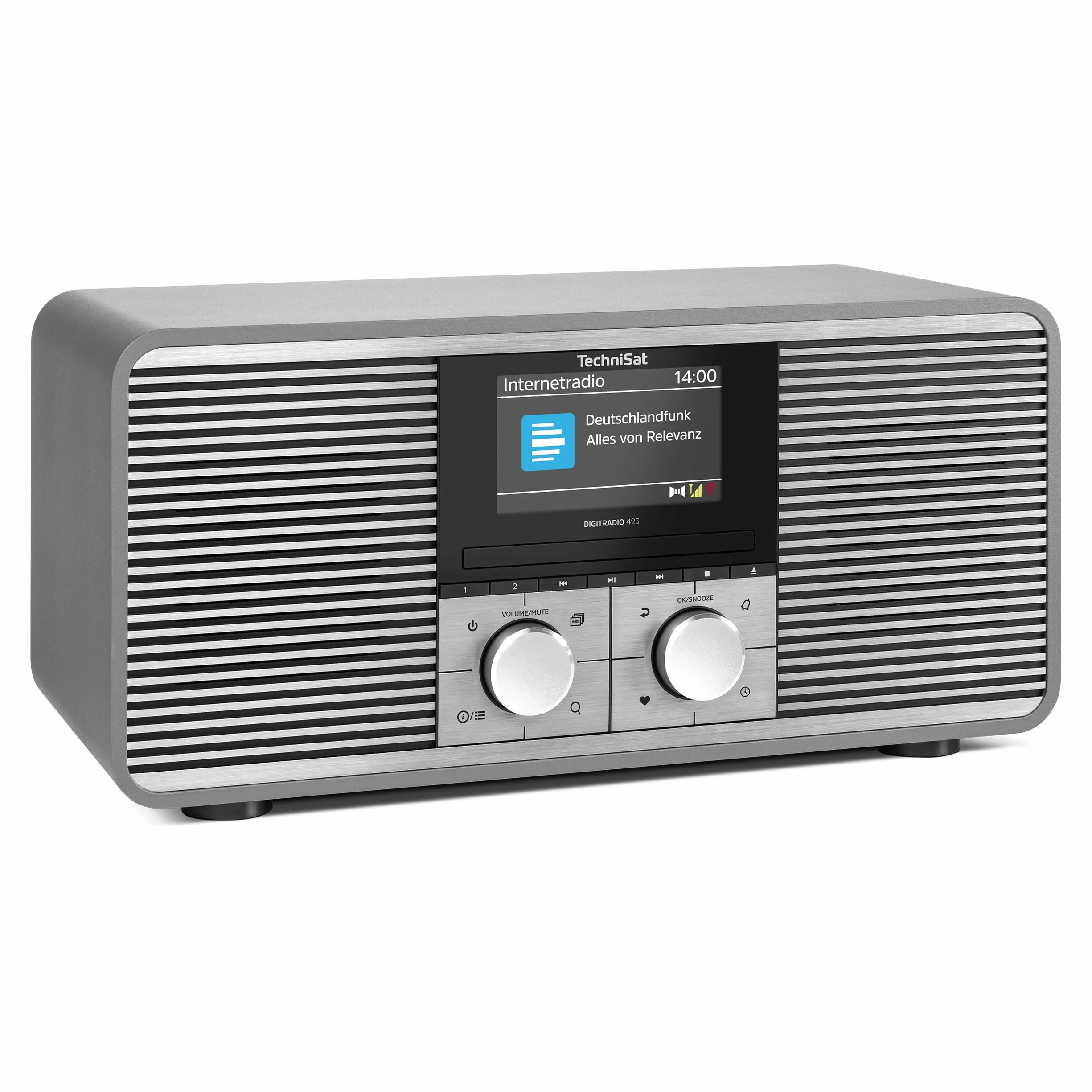TechniSat DIGITRADIO 425 – radio stereo DAB+ i internetowe z odtwarzaczem CD (Bluetooth, Wi-Fi, USB, AUX, Spotify Connect, 40 W, equalizer, kolorowy wyświetlacz, sterowanie aplikacją) antracyt