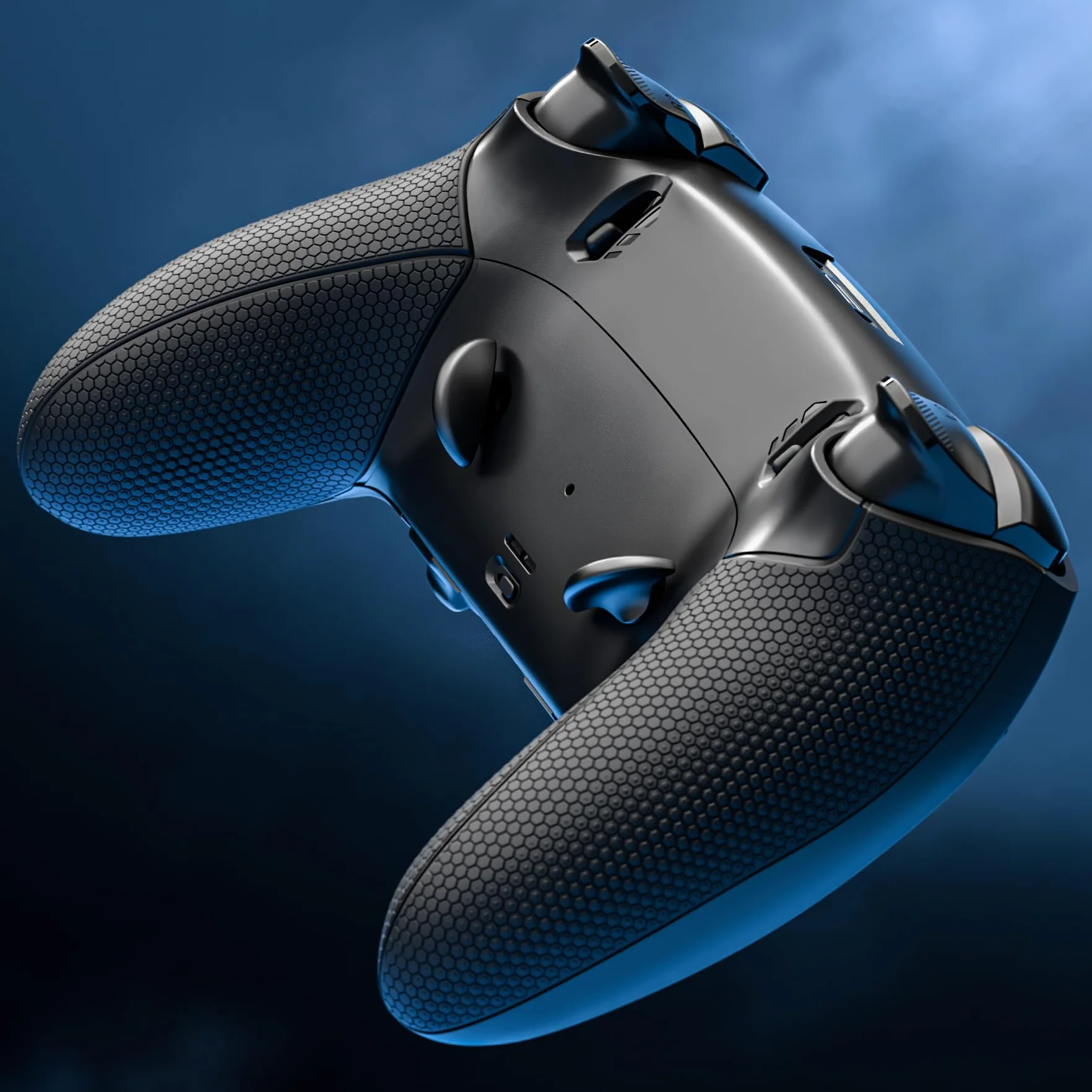 eXtremeRate Beyond-ARC Zestaw Dolnej Obudowy kompatybilny z ps5 Edge Controller z Gumowanym Uchwytem, Wymienna Przednia i Tylna Panele Shell dla ps5 Edge Controller–Czarny