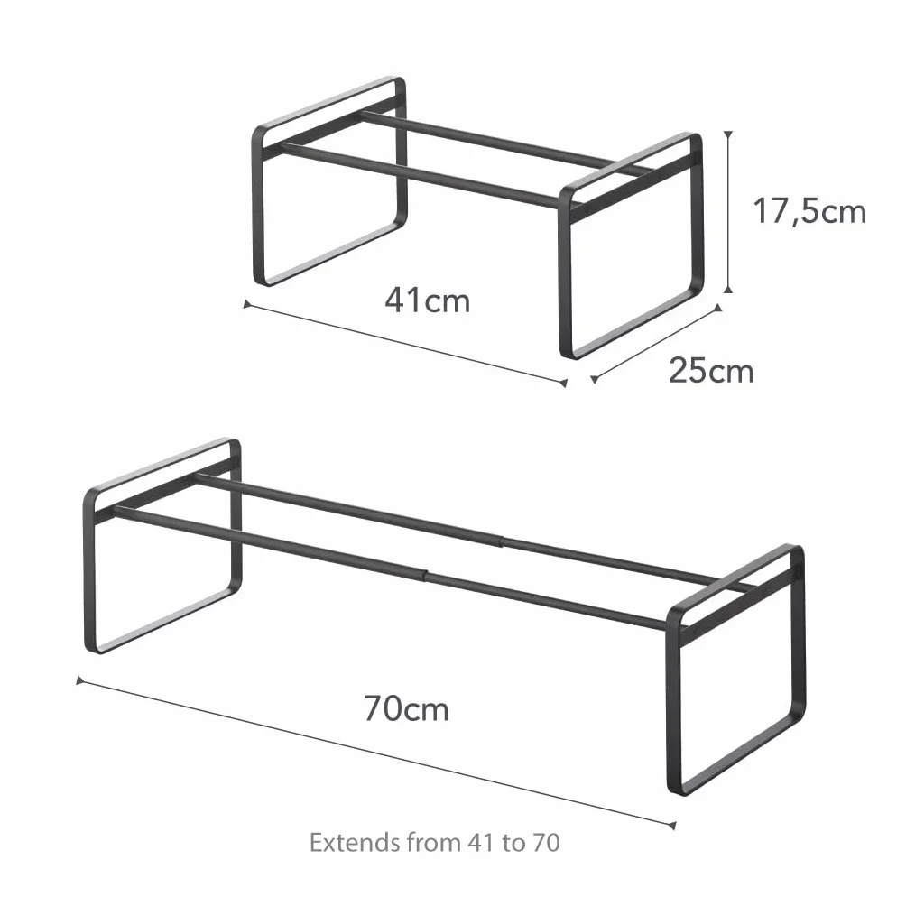 YAMAZAKI Home 7210 rama regulowany stojak na buty czarny