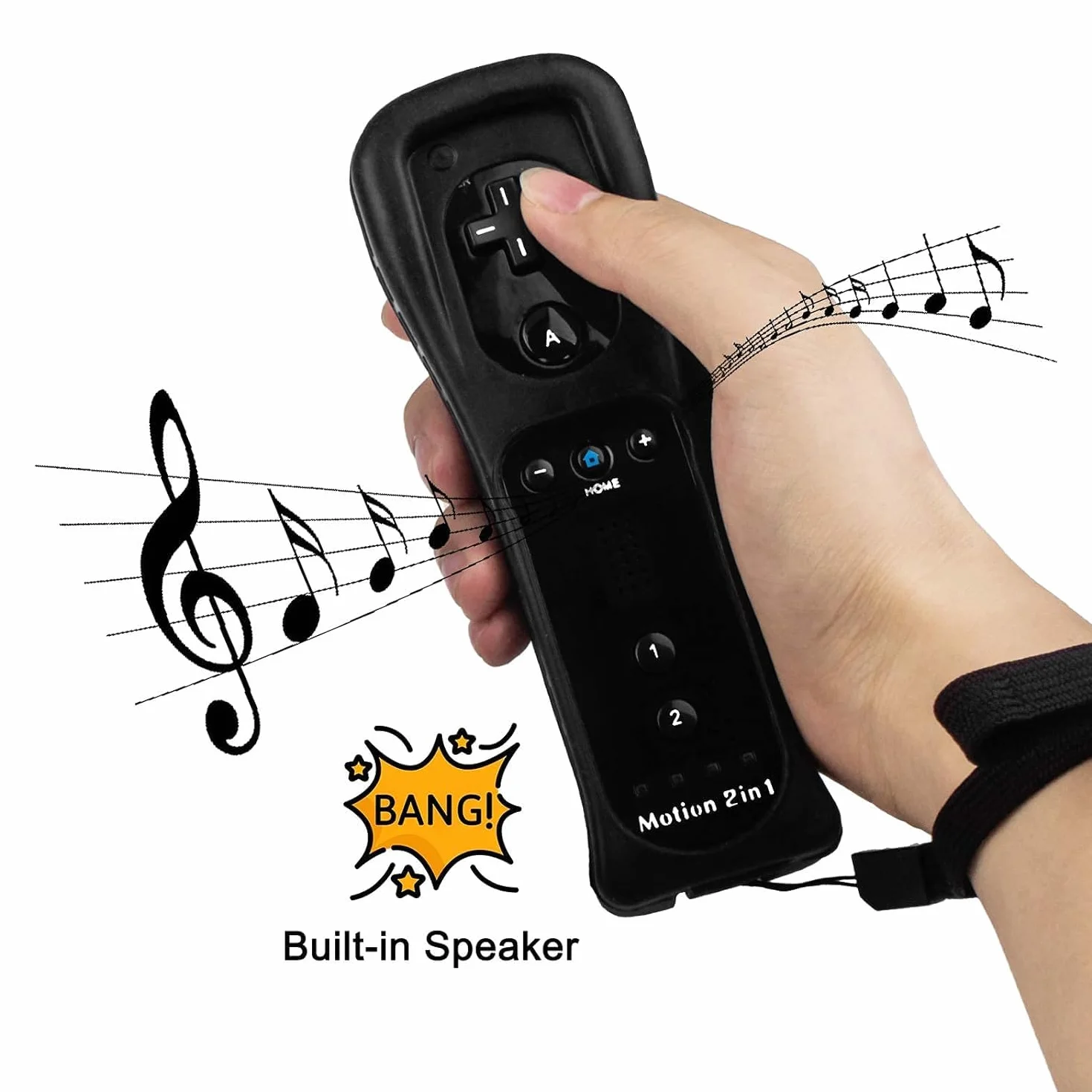 TechKen zestaw 2 sztuk kontrolerów Wii lewostronnych z Motion Plus, pilot Wii Remote z silikonową osłoną i opaską na rękę